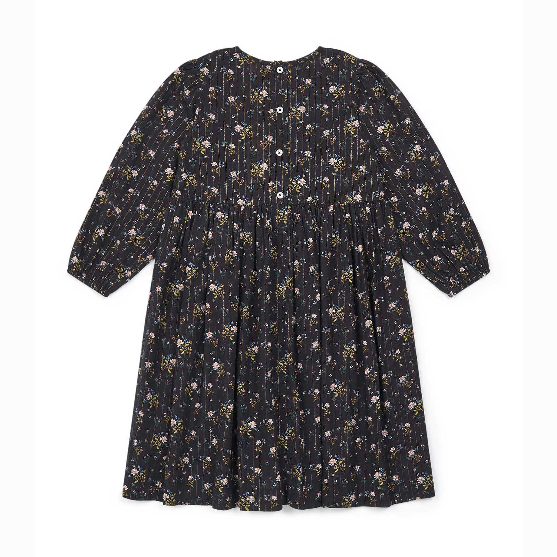 Girls Dark Grey Floral Glitter Dress