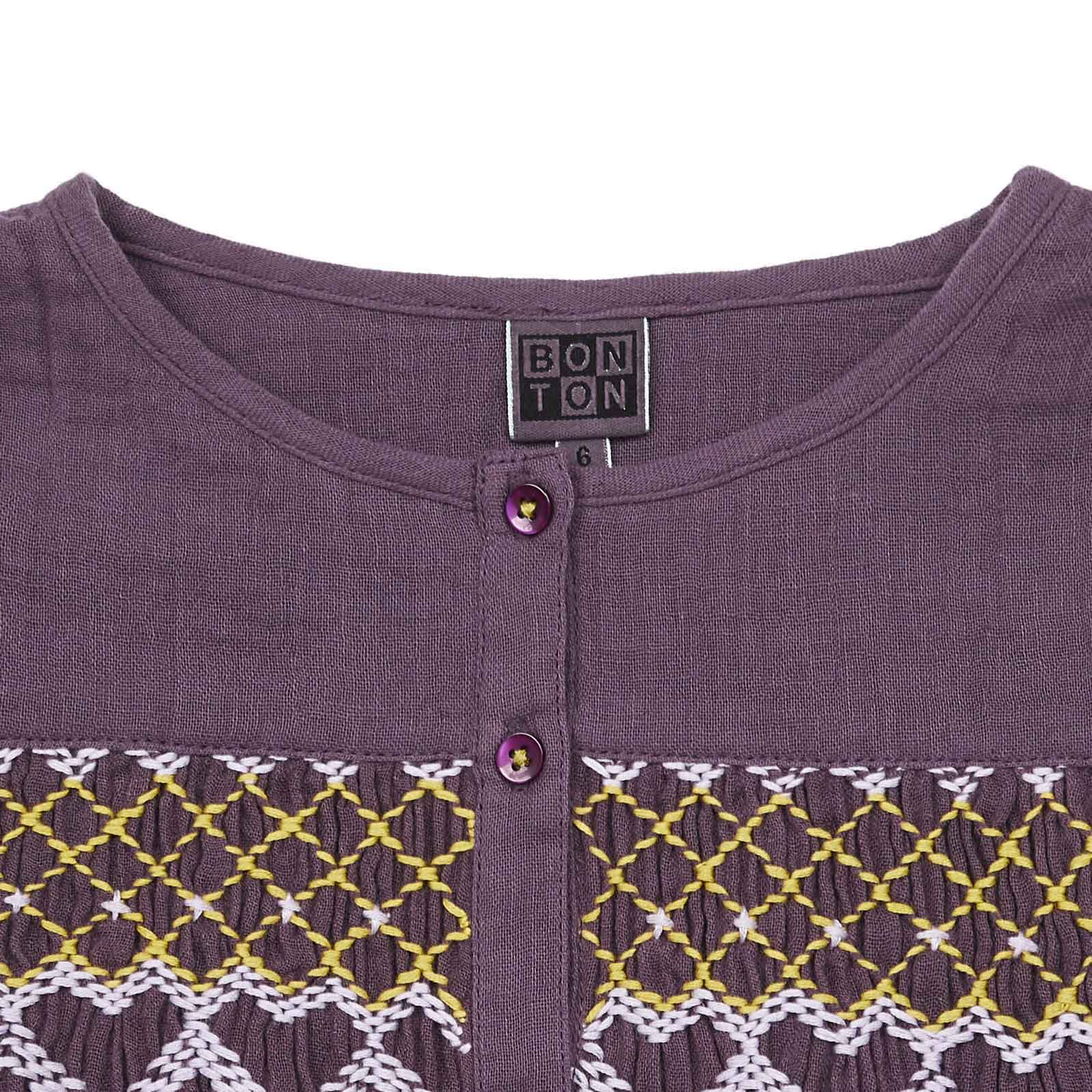 Girls Purple Cotton Shirt