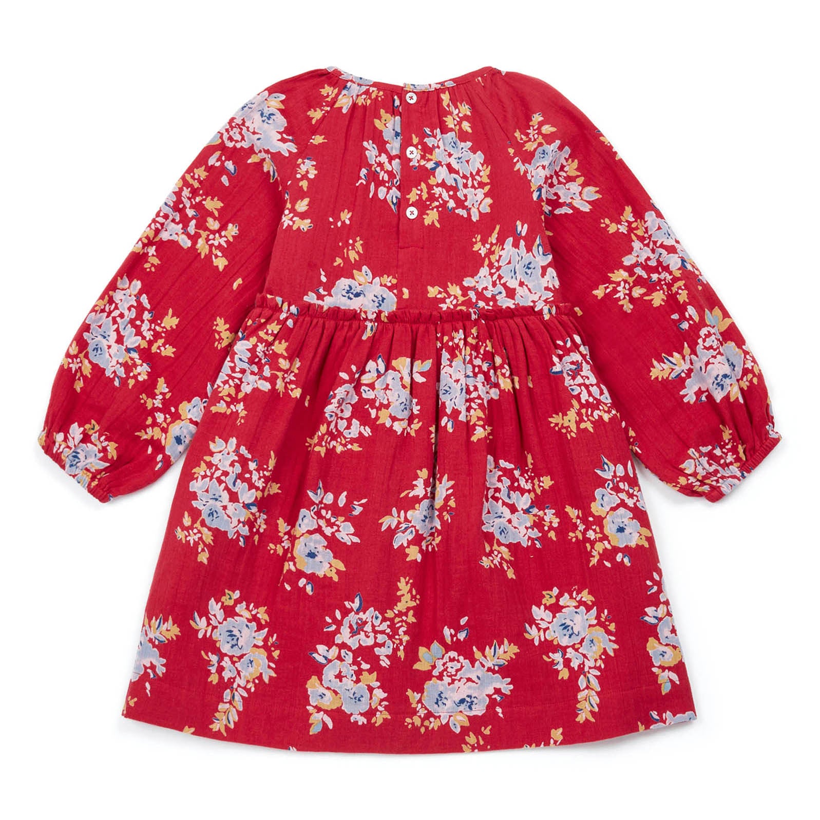 Girls Red Flower Cotton Dress