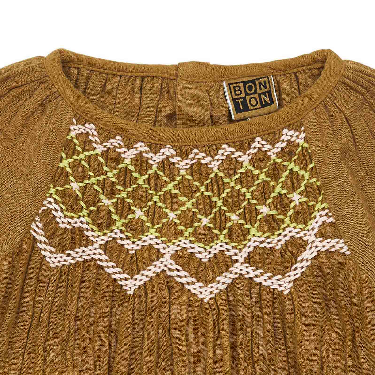 Baby Girls Caramel Cotton Shirt