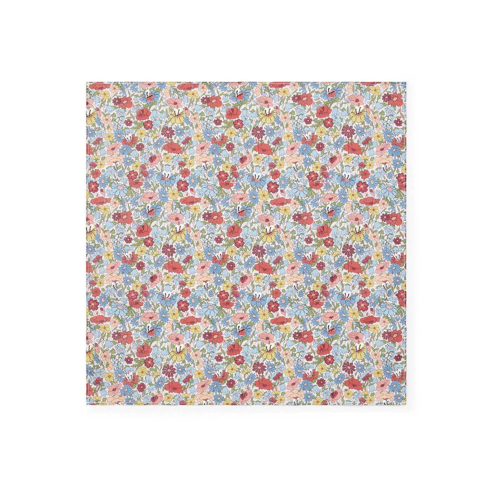 Girls Blue Floral Cotton Scarf