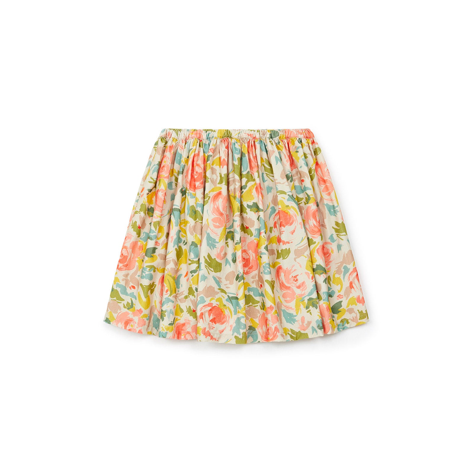 Girls Multicolor Flowers Cotton Skirt