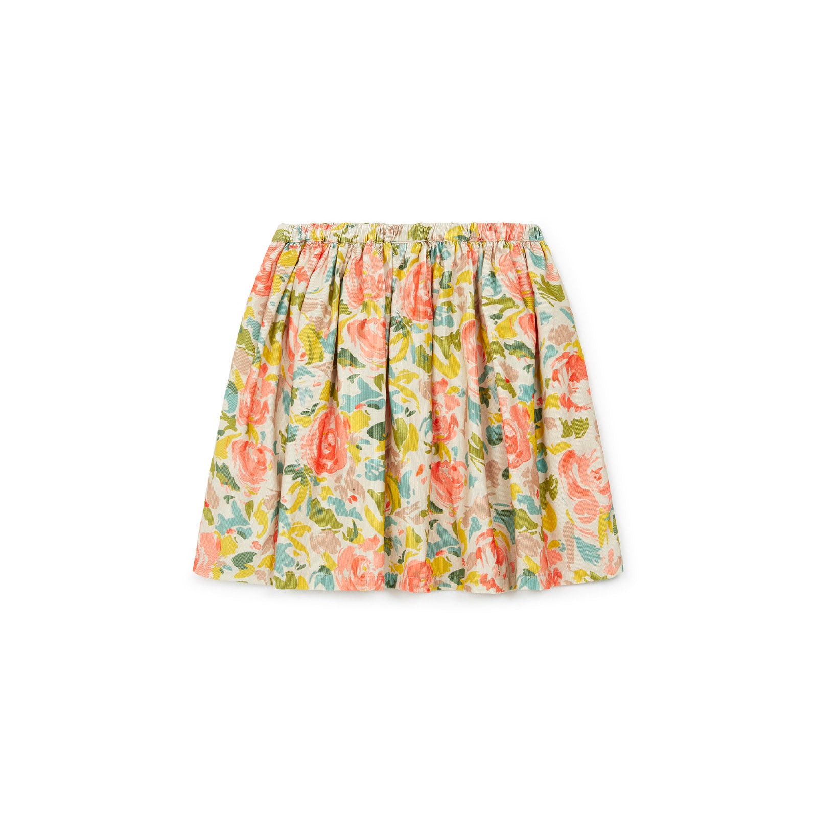 Girls Multicolor Flowers Cotton Skirt