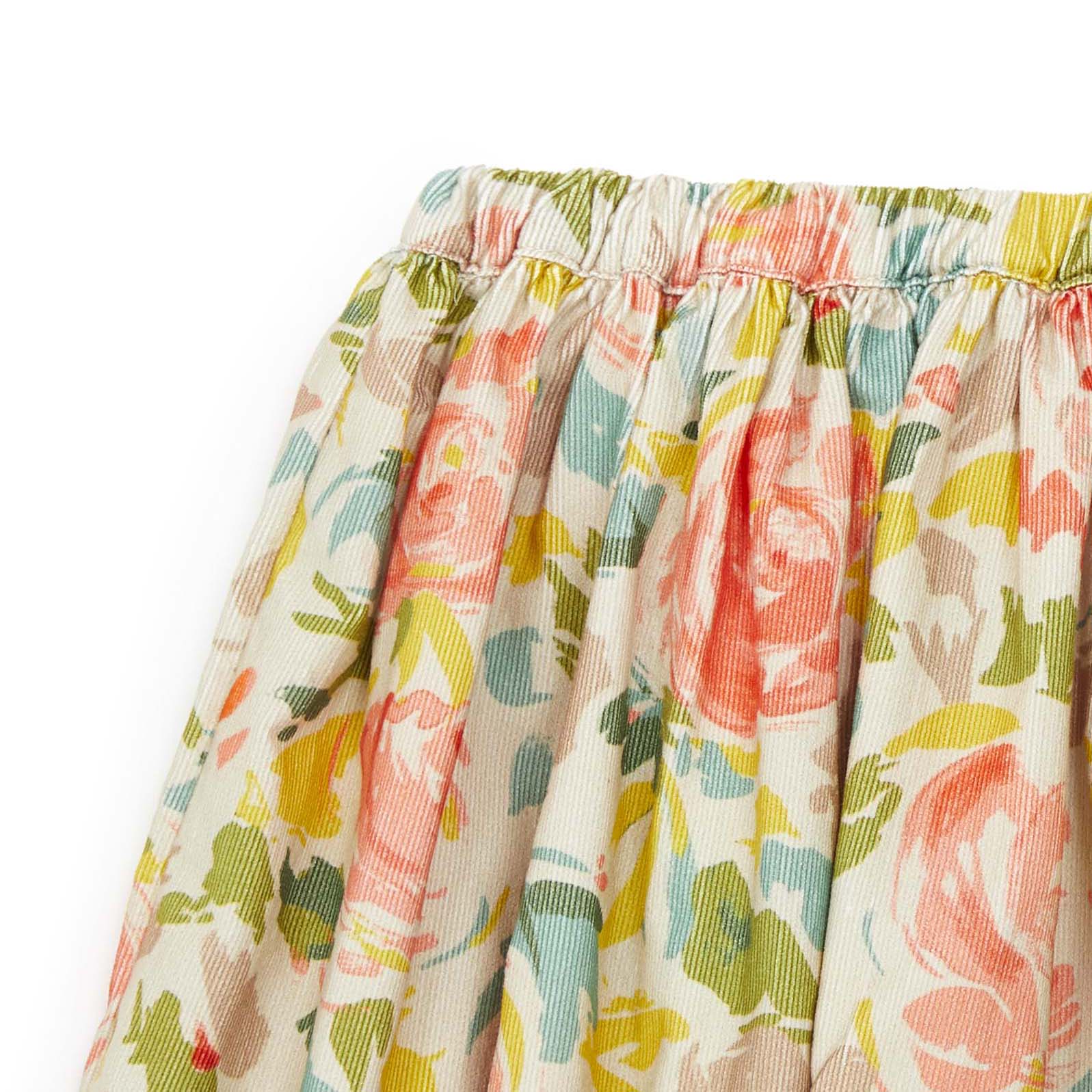 Girls Multicolor Flowers Cotton Skirt