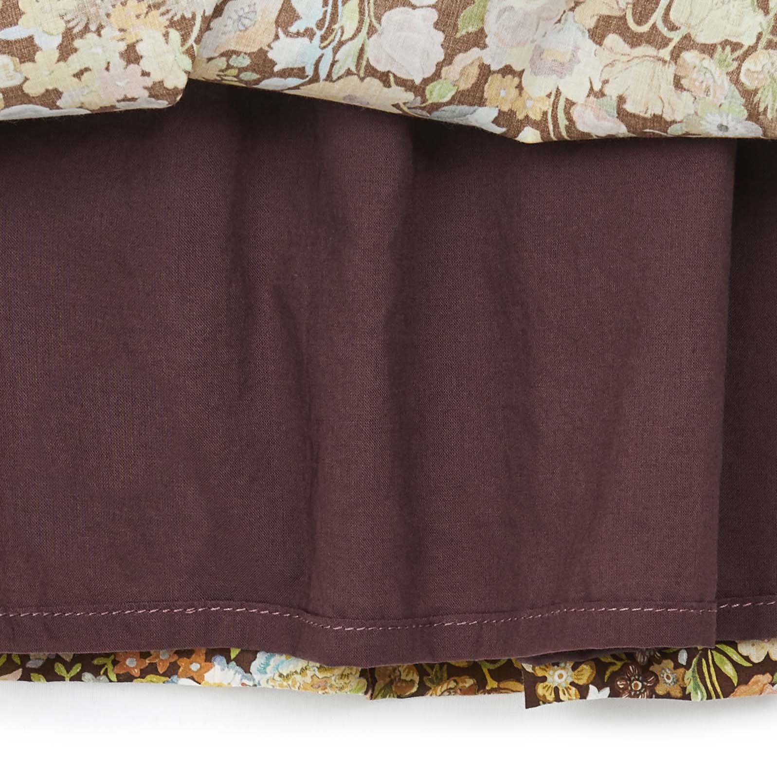Girls Green Floral Cotton Skirt