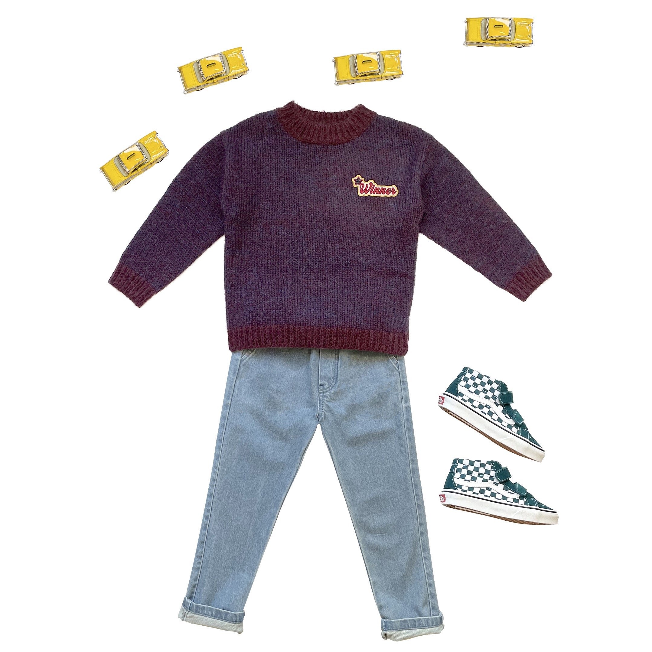 Boys Dark Red Logo Sweater