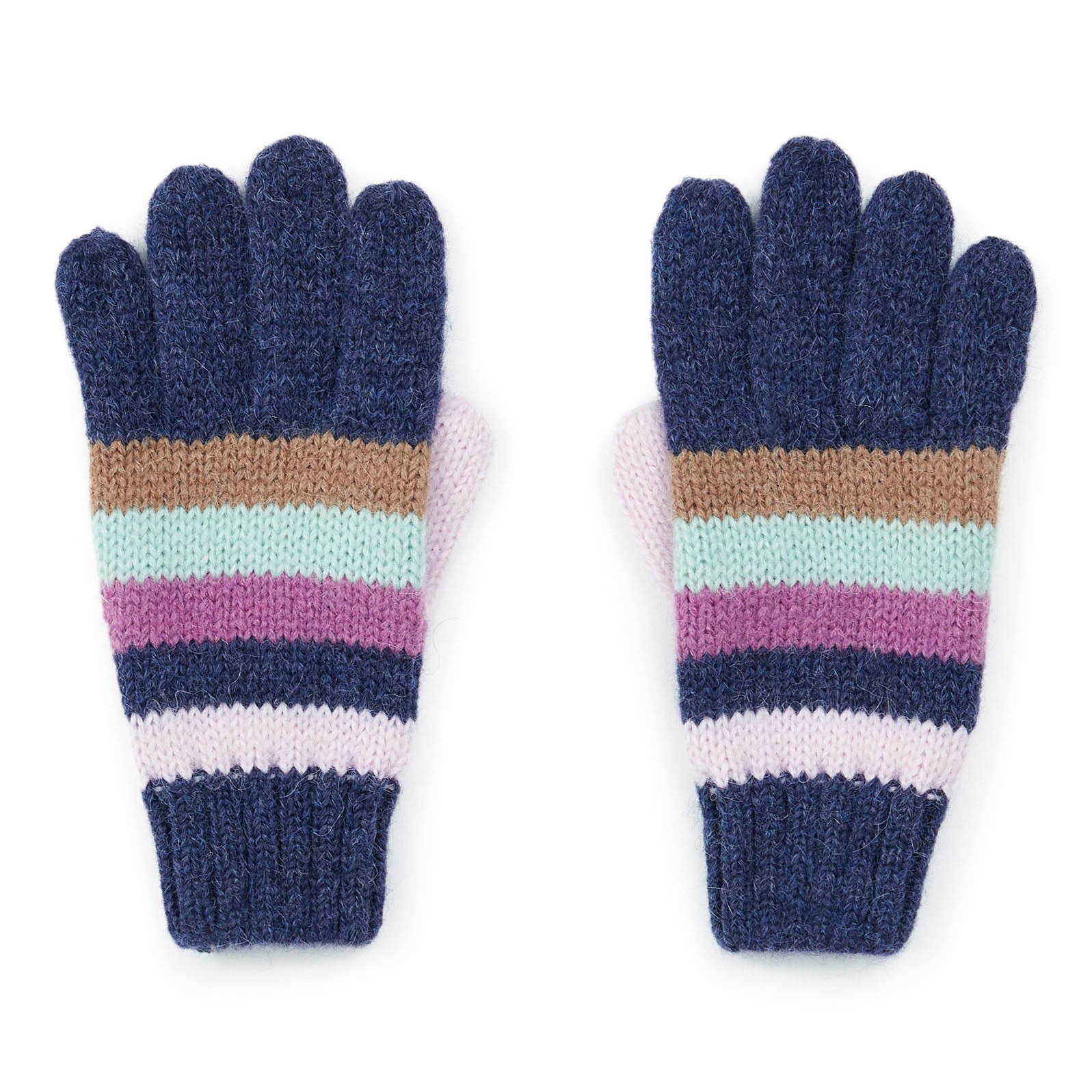 Boys & Girls Navy Stripes Gloves