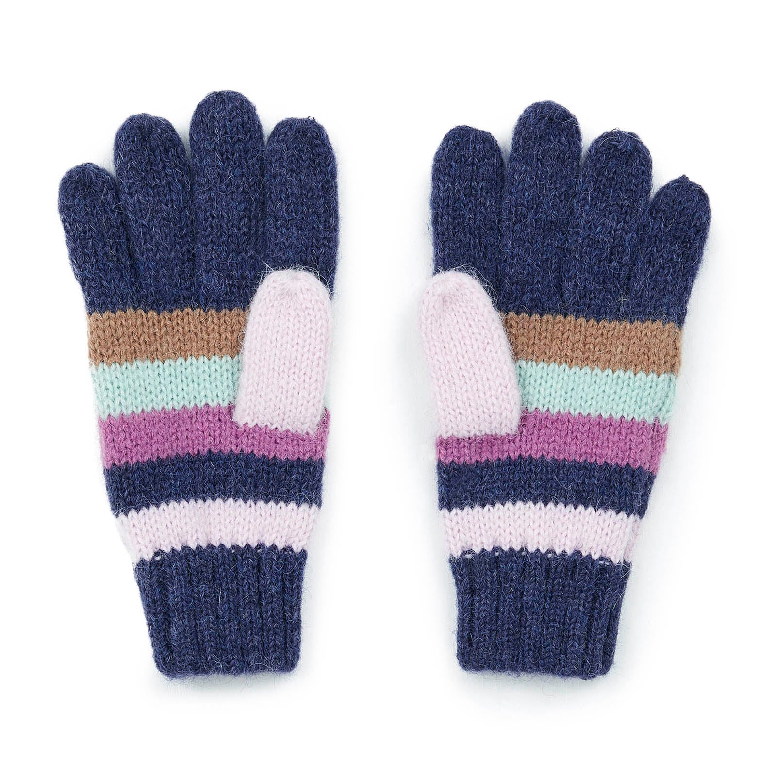 Boys & Girls Navy Stripes Gloves