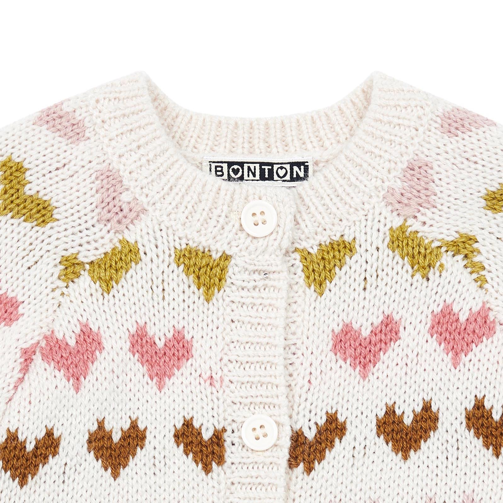 Baby Boys & Girls White Heart Cardigan