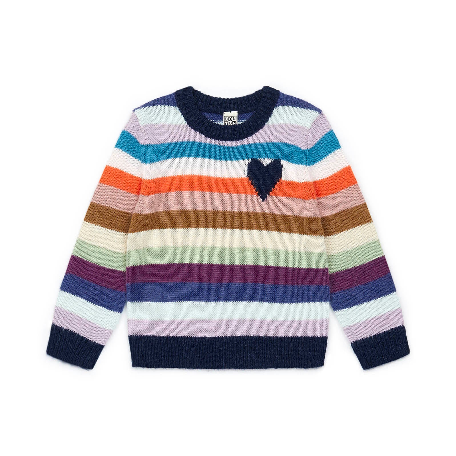 Girls Multicolor Stripes Sweater