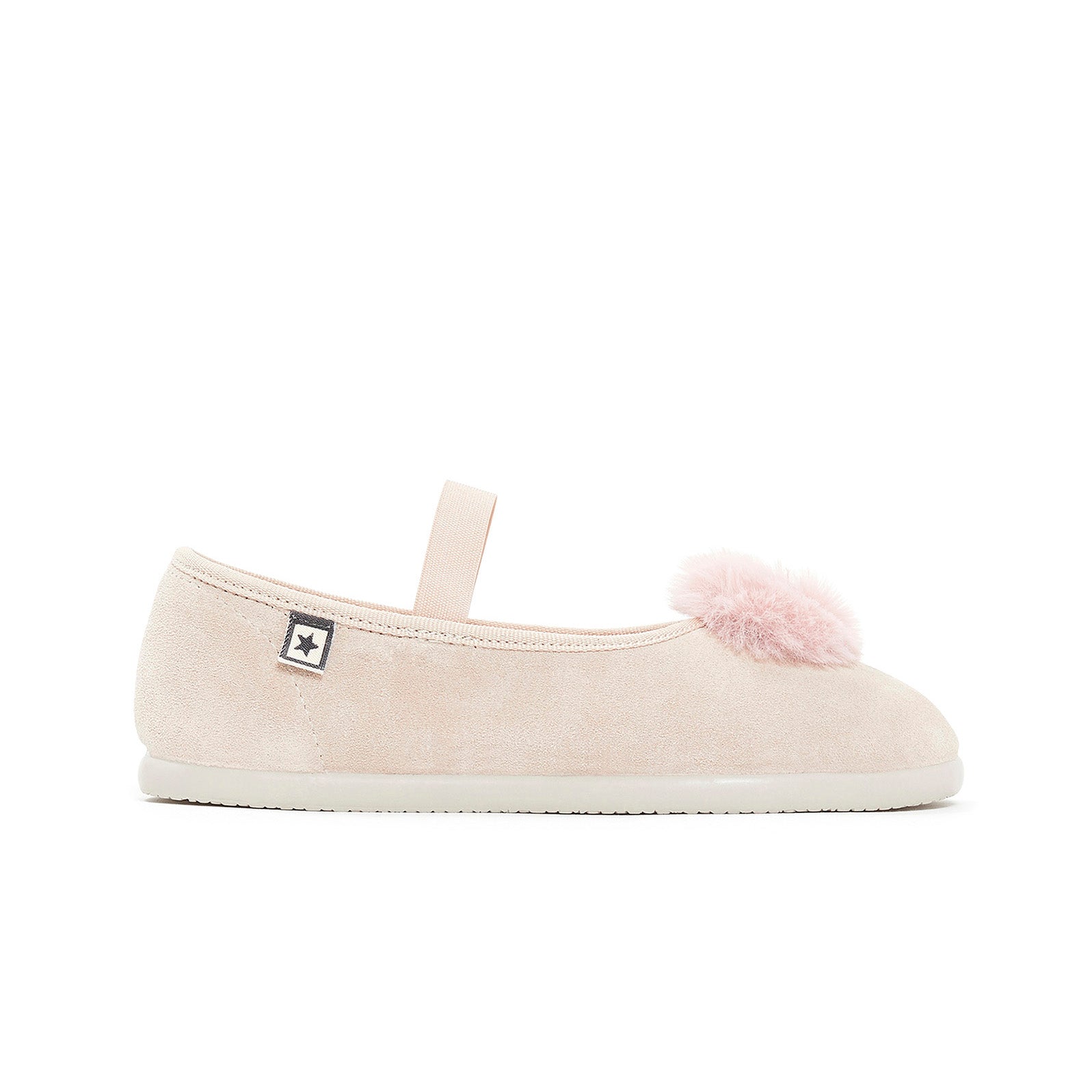 Girls Pink Pom Flat Shoes