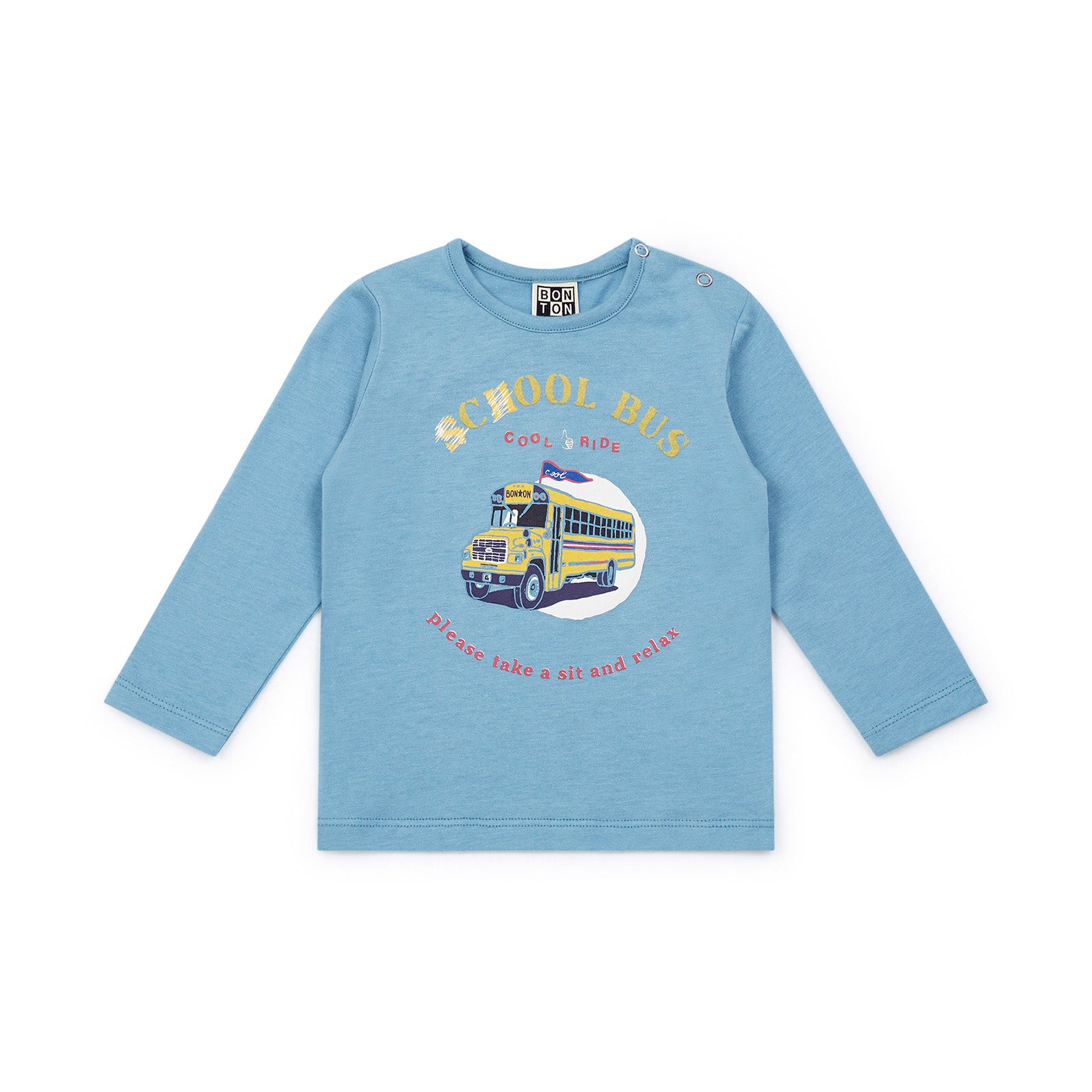 Baby Boys Blue Printed Cotton T-Shirt