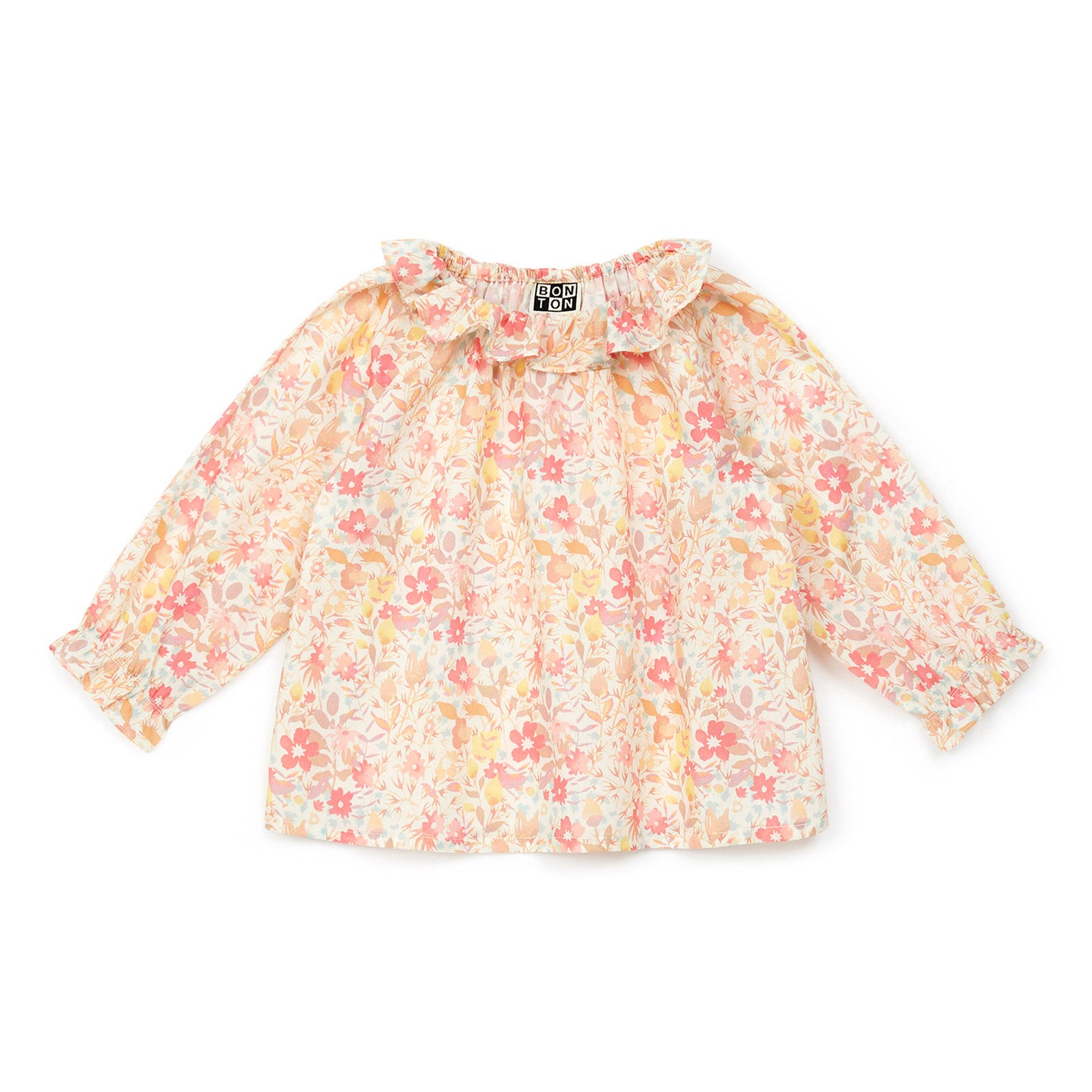 Baby Girls Pink Floral Cotton Shirt