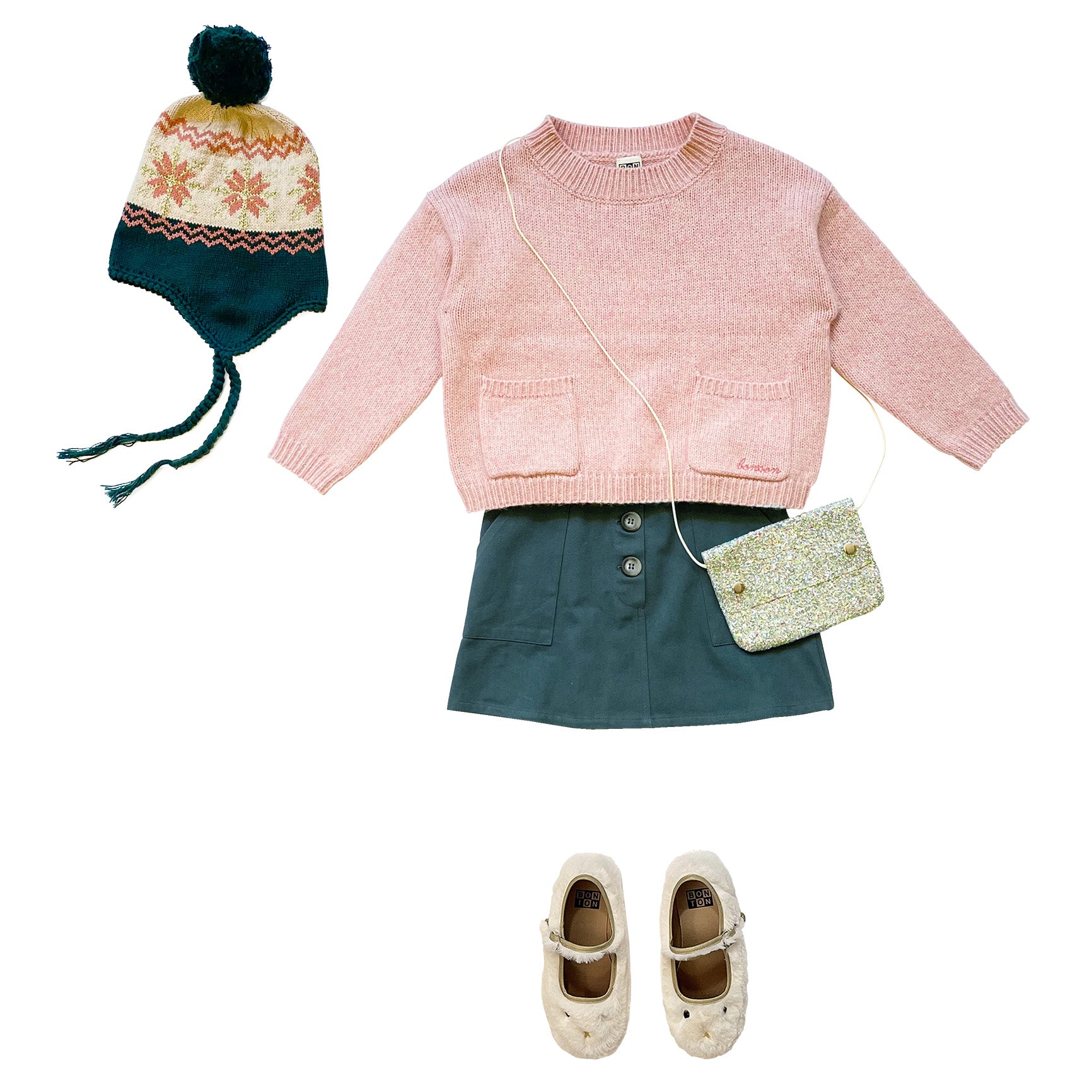 Girls Pink Pocket Sweater