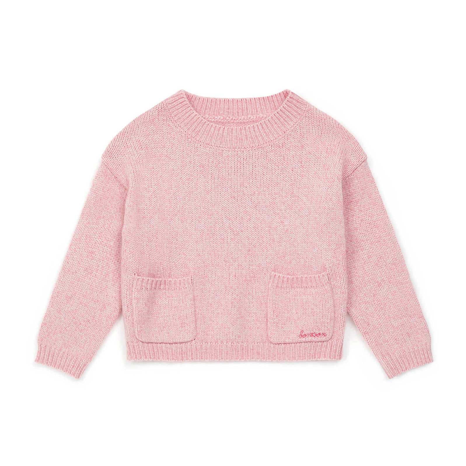Girls Pink Pocket Sweater