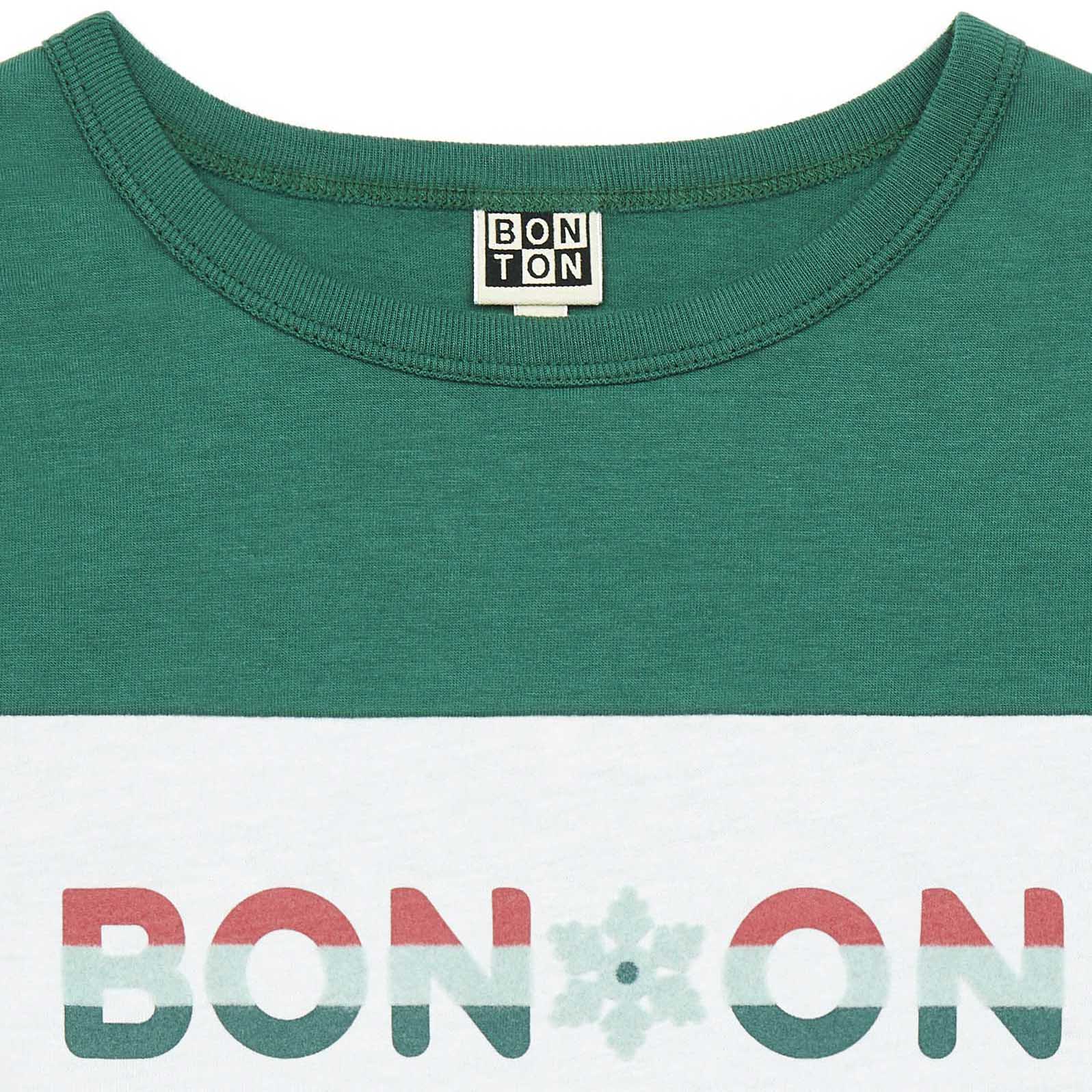 Boys Green Logo Cotton T-Shirt