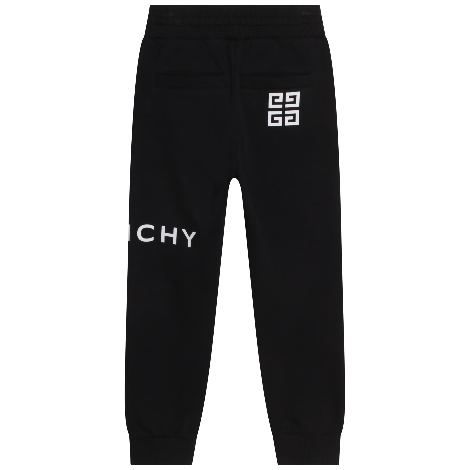 Boys Black Logo Cotton Trousers