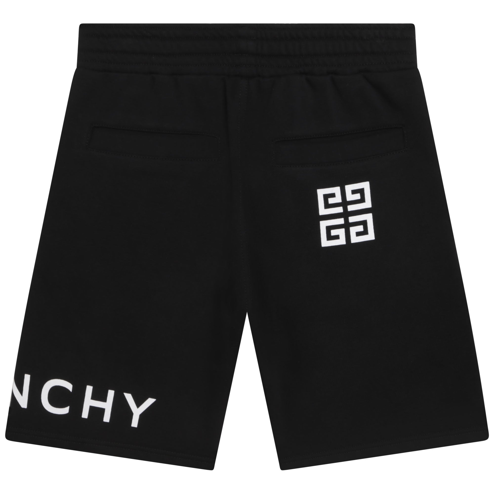 Boys Black Logo Cotton Shorts