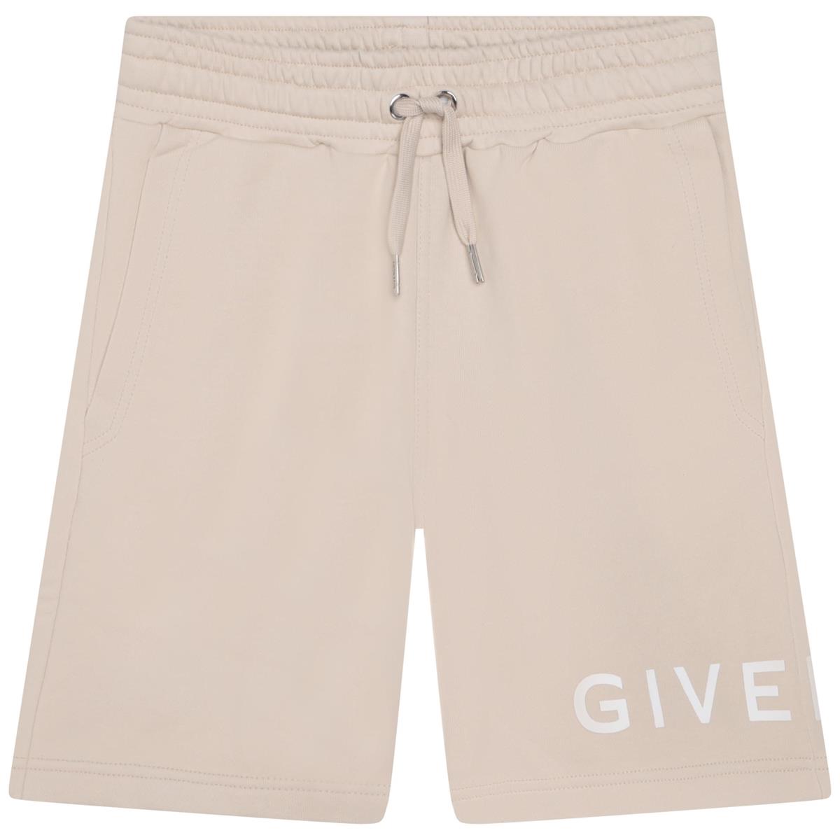 Boys Beige Logo Shorts