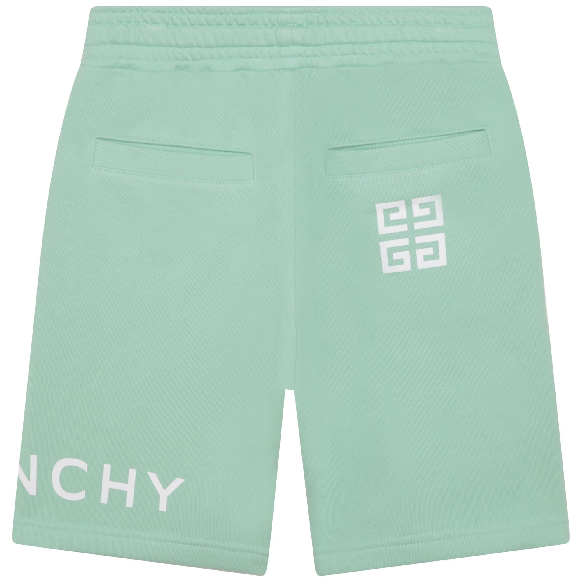 Boys Cyan Logo Cotton Shorts