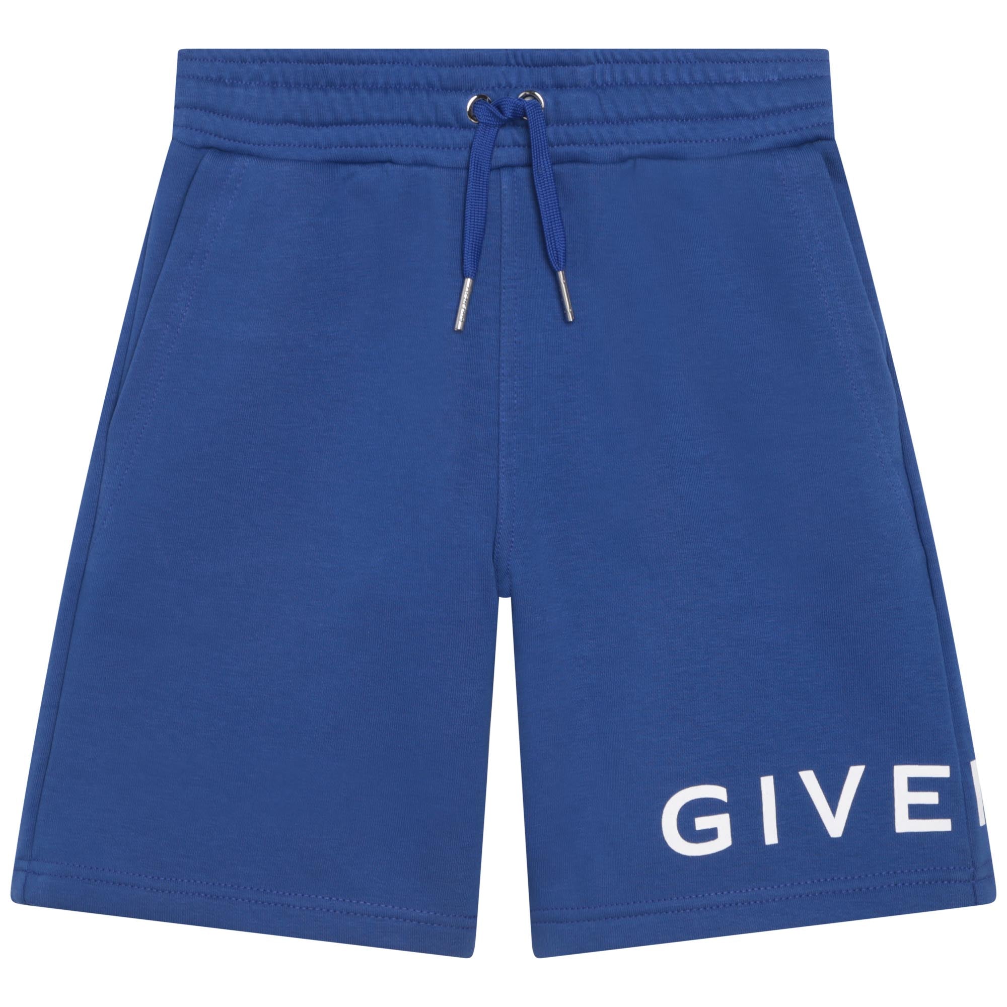 Boys Navy Logo Cotton Shorts