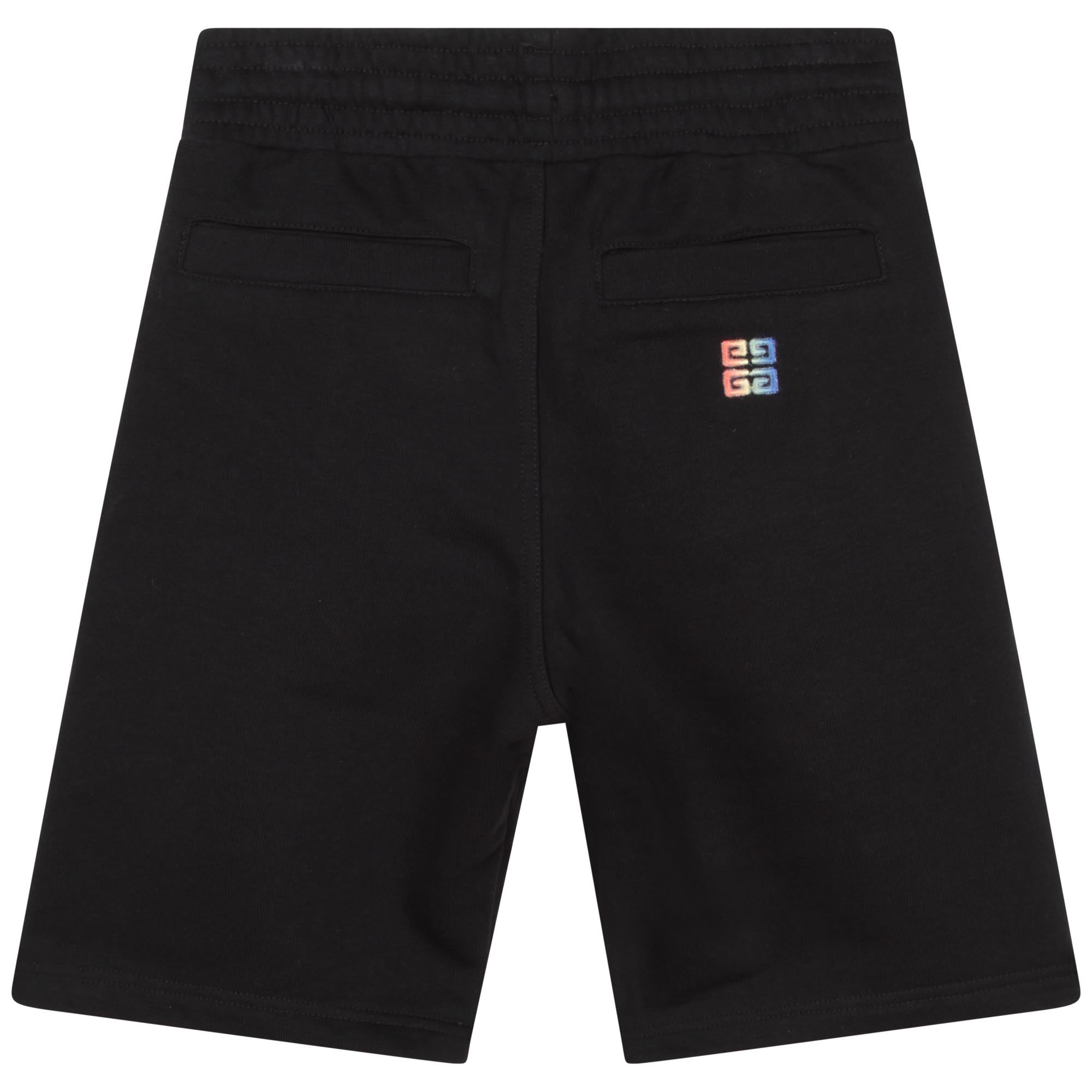 Boys Black Logo Cotton Shorts