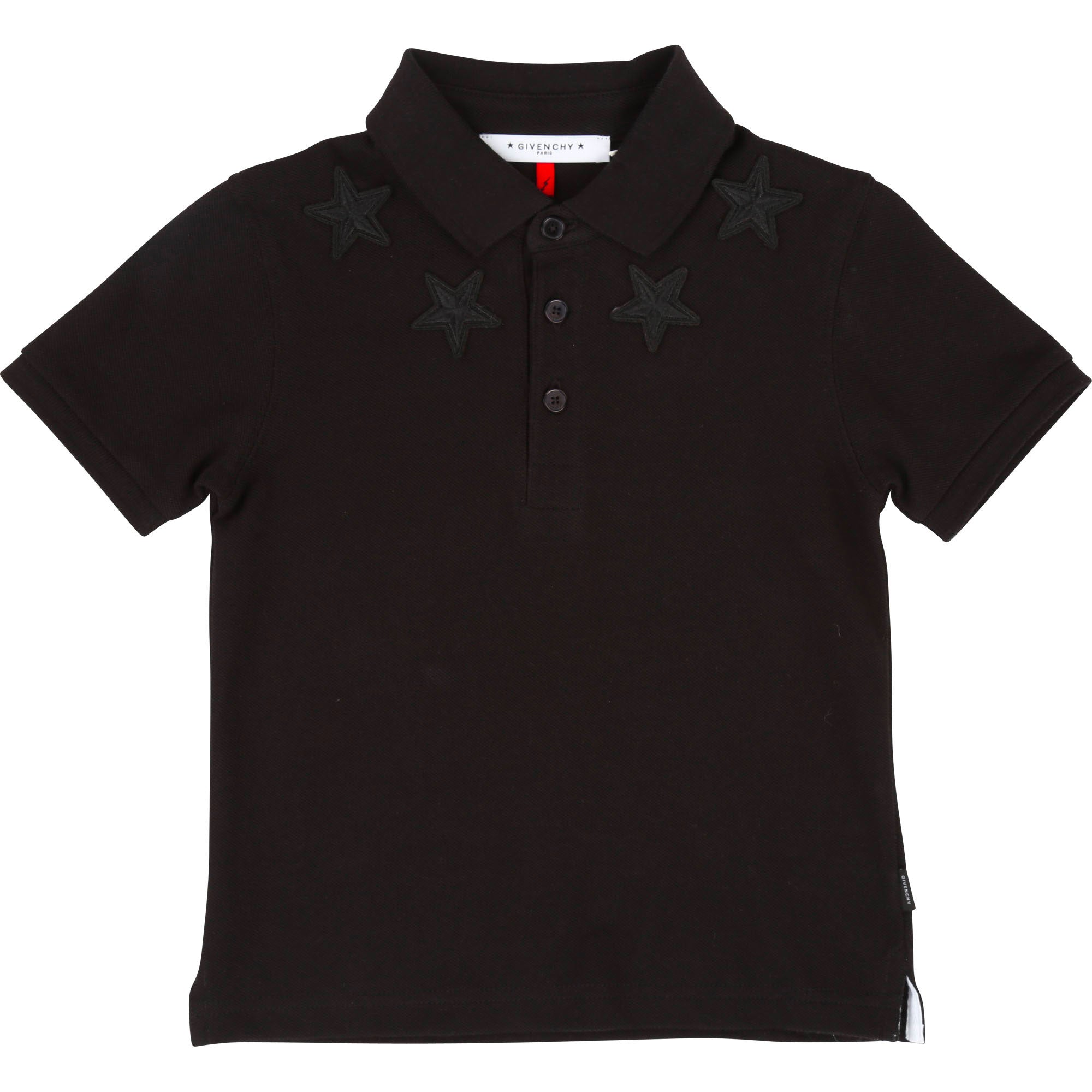 Boys Black Polo Embroidered Shirt