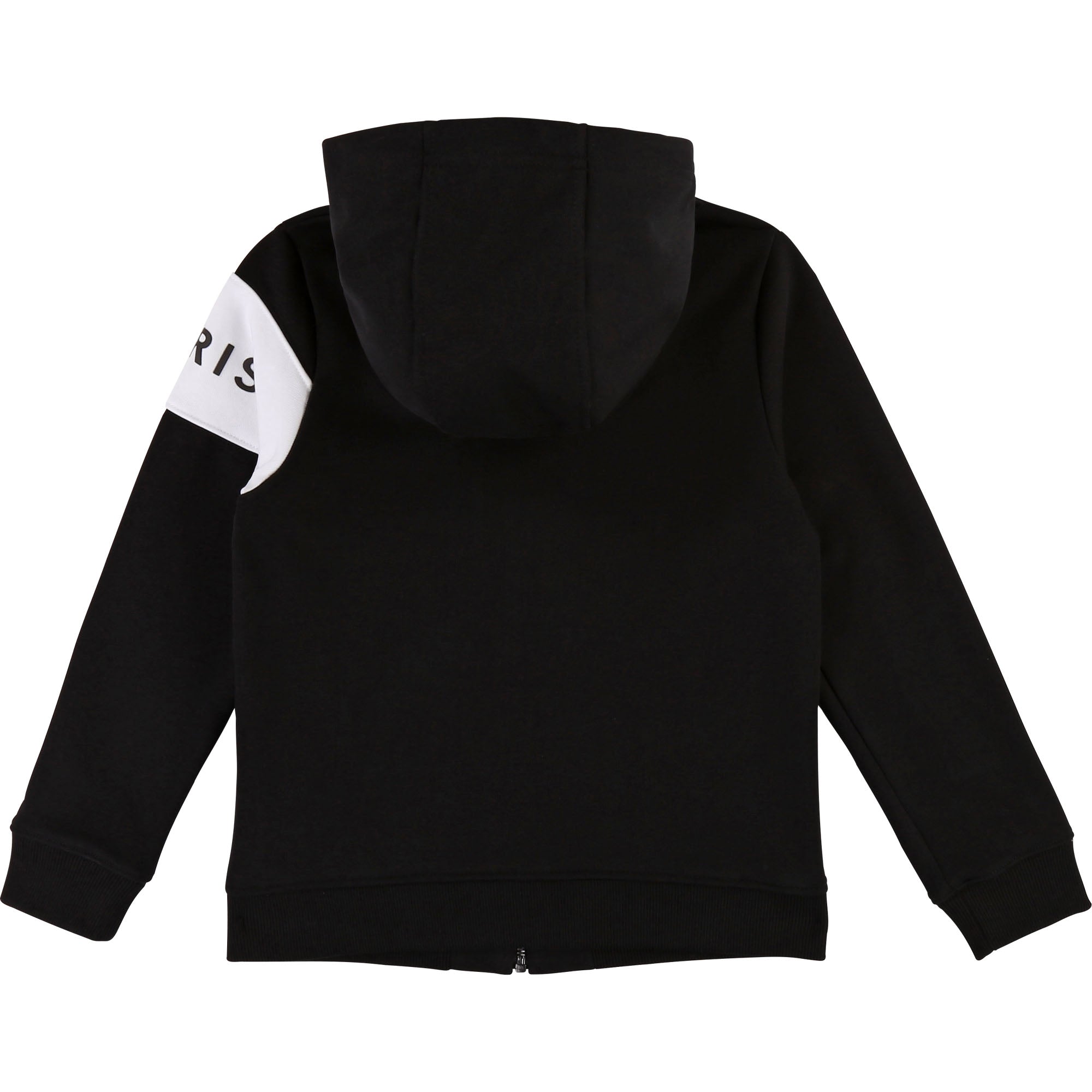 Boys Black Logo Hooded Cotton Coat