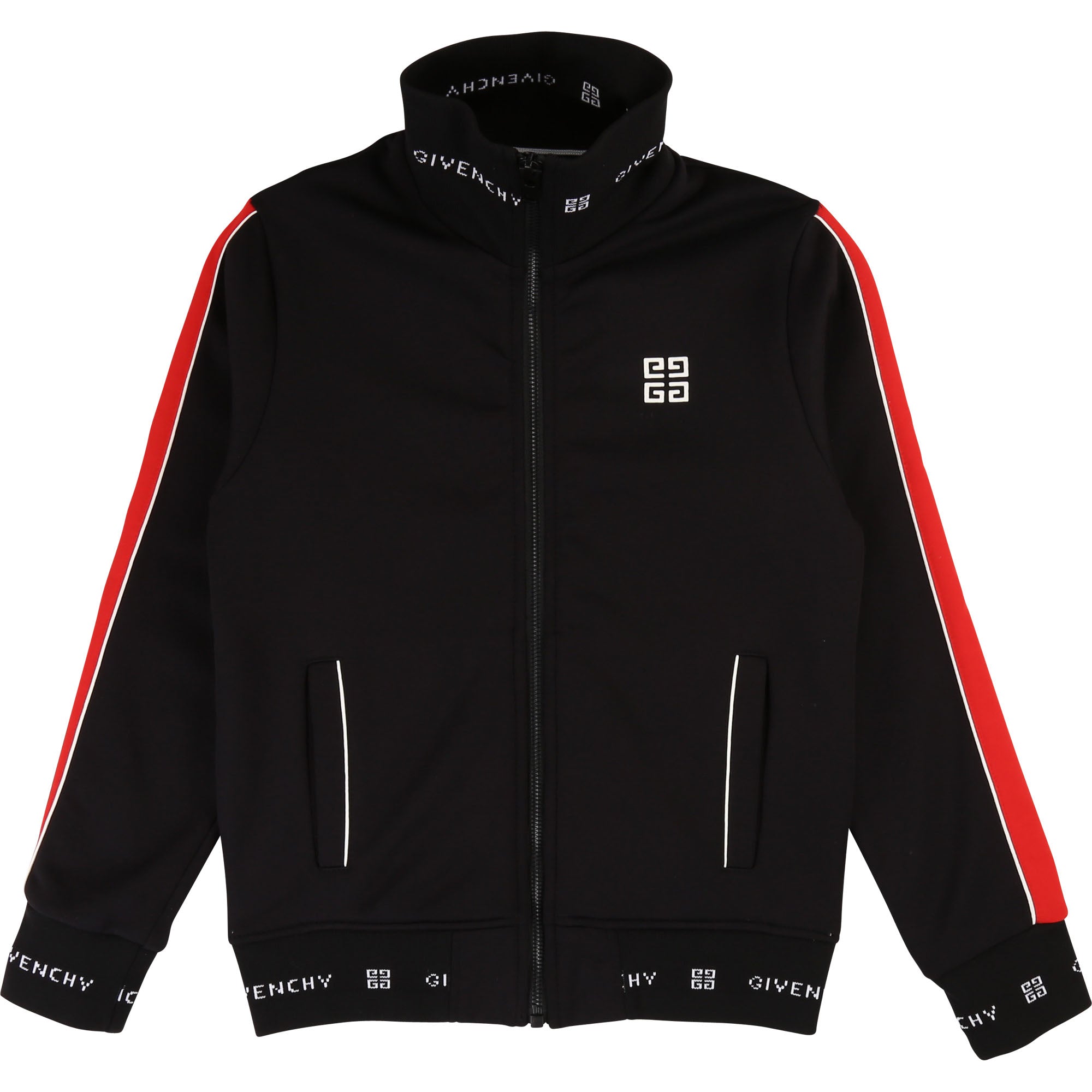 Boys Black Logo Zip Coat