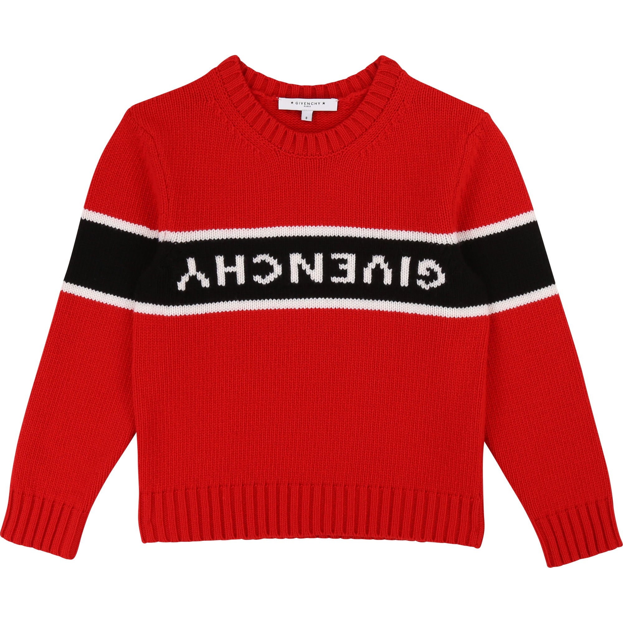 Boys Red Logo Wool Sweater
