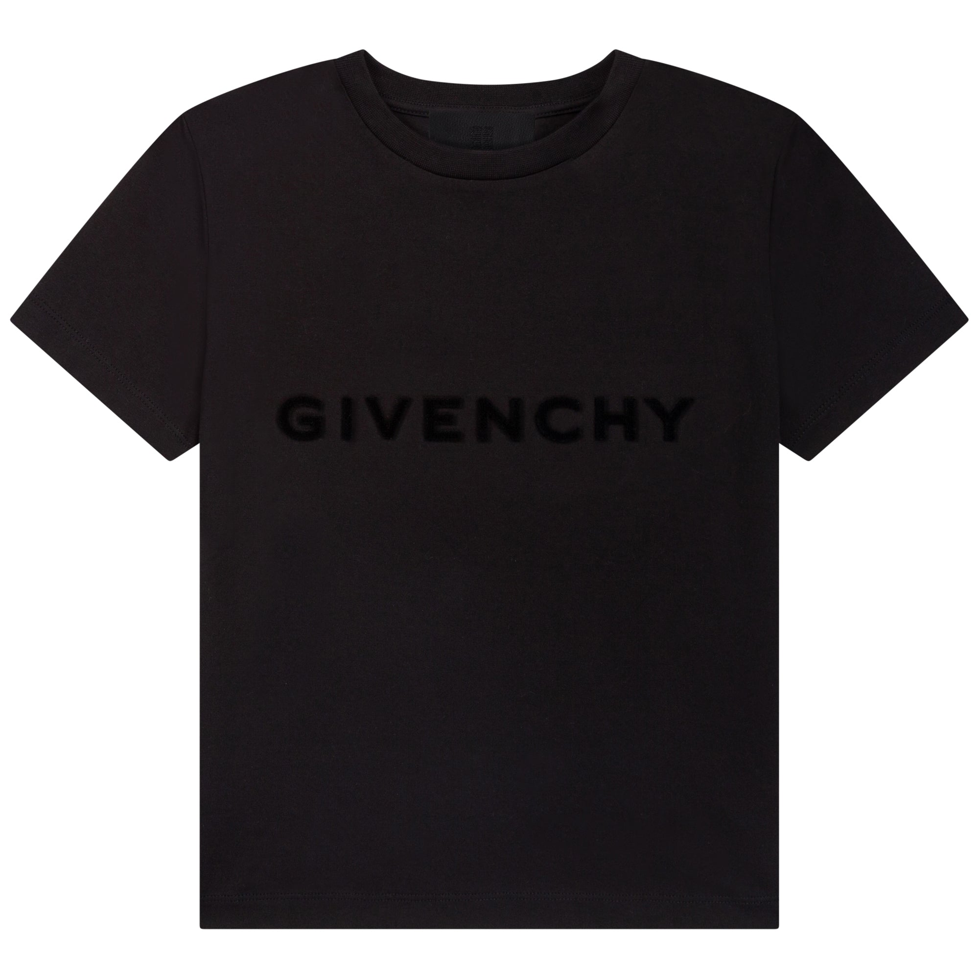 Boys & Girls Black Logo Cotton T-Shirts