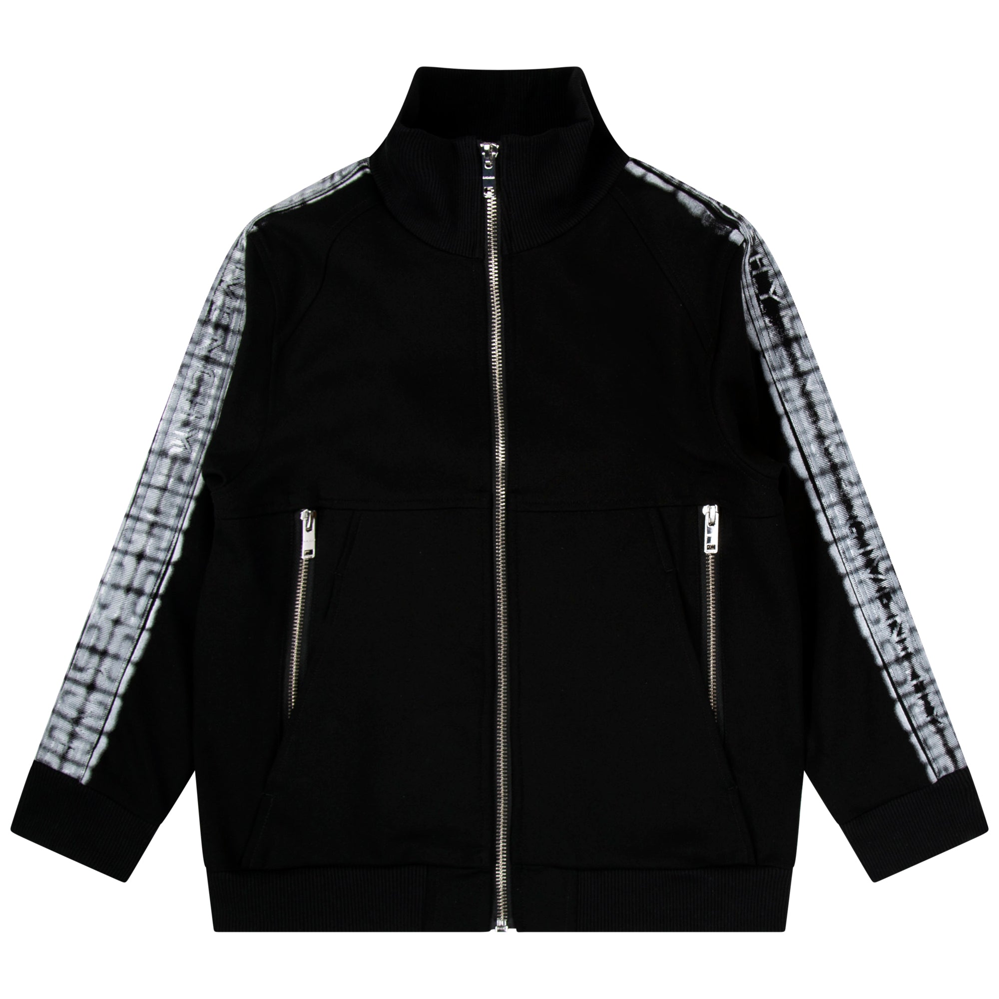 Boys Black Logo Zip-Up Top