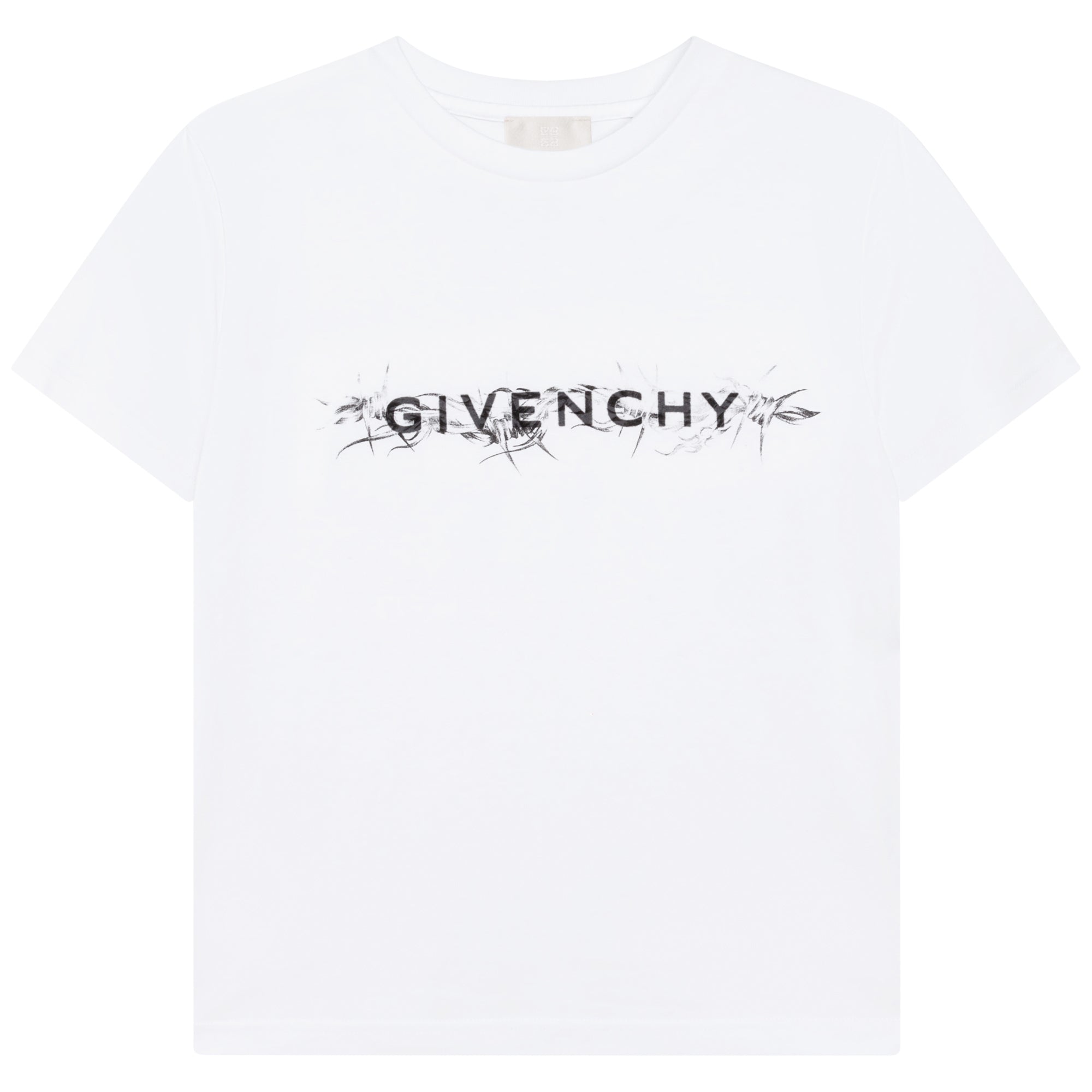 Boys White Logo Cotton T-Shirt
