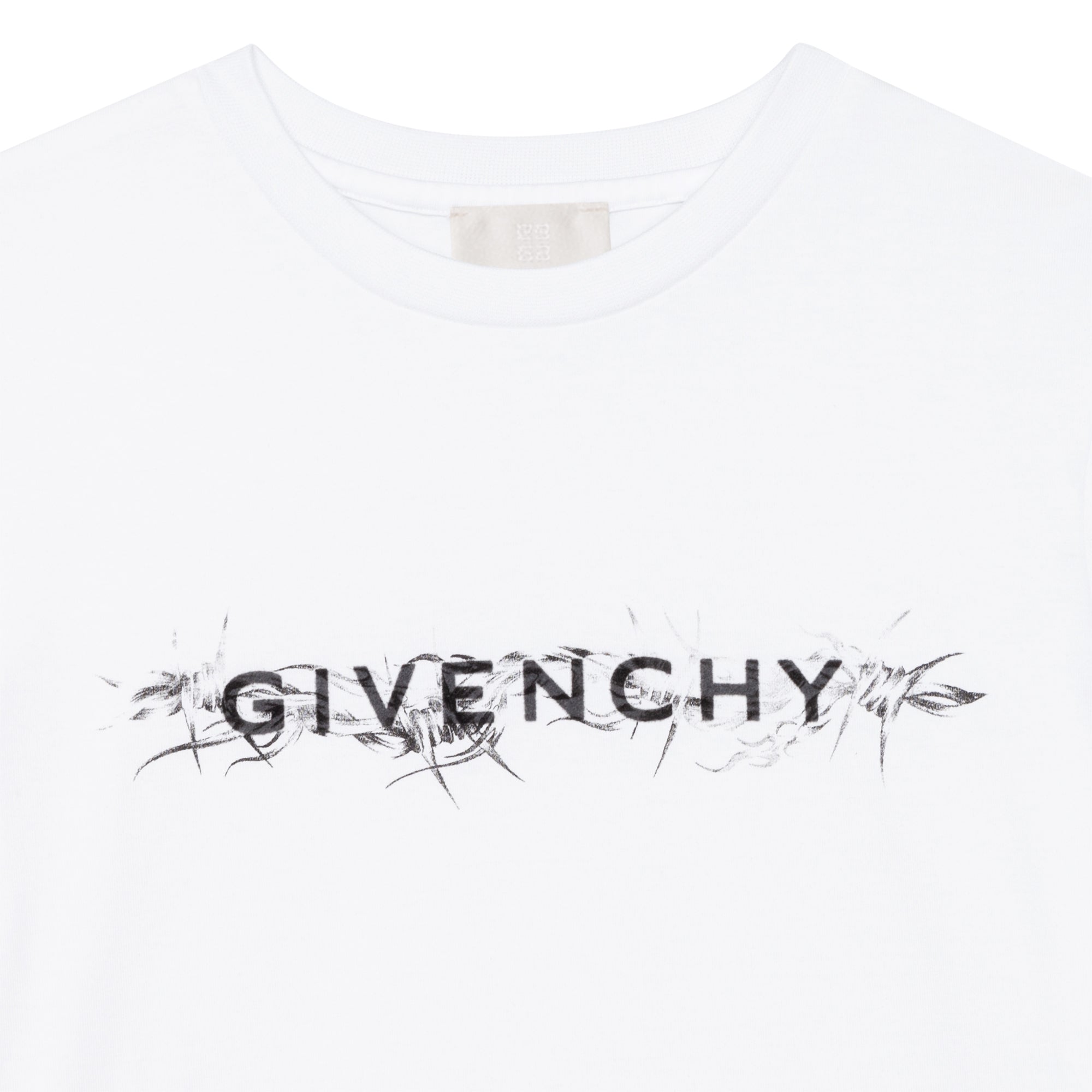 Boys White Logo Cotton T-Shirt