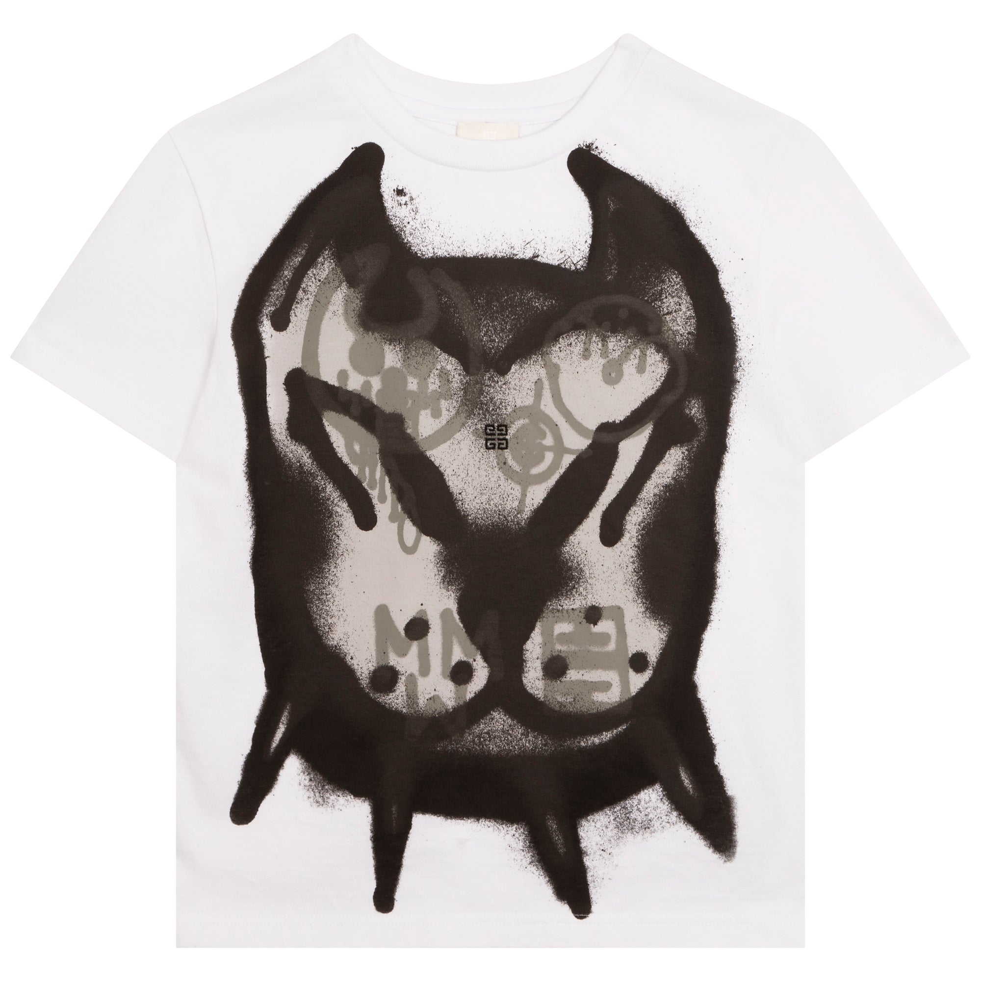 Boys White Printed Cotton T-Shirt