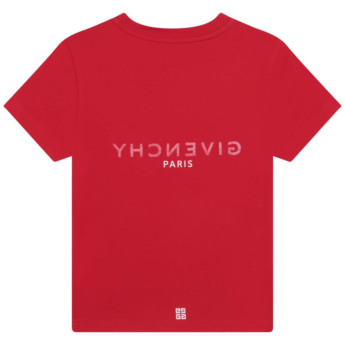 Boys Red Logo Cotton T-Shirt