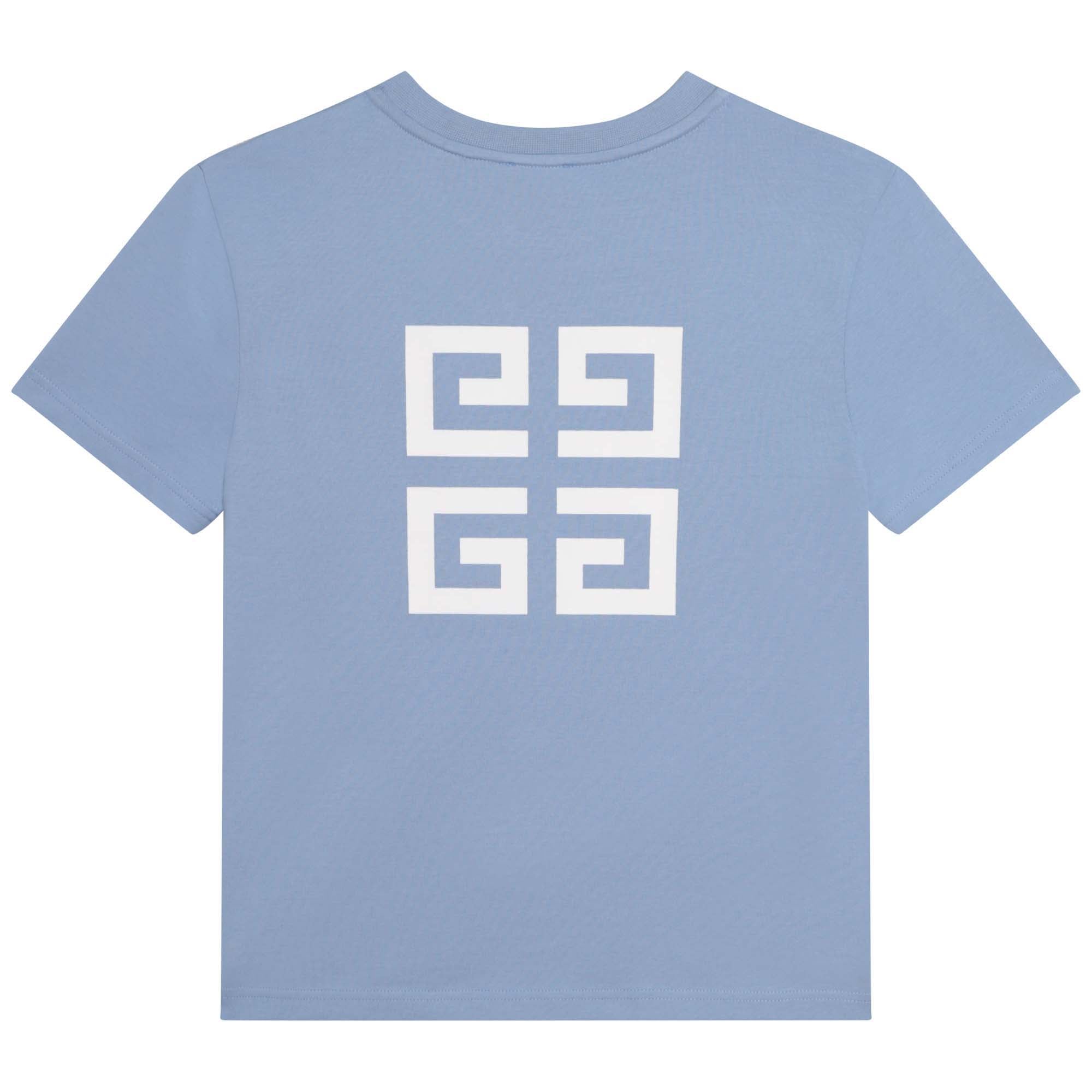 Boys Blue Logo Cotton T-Shirt