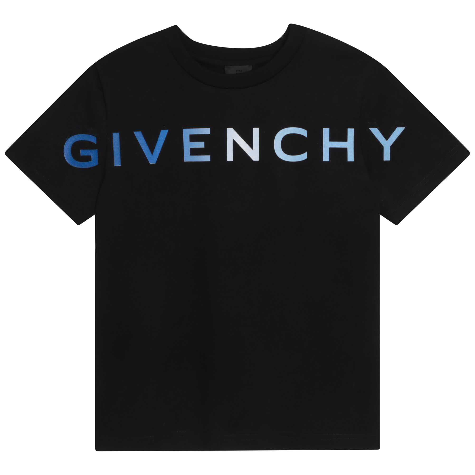 Boys Black Logo Cotton T-Shirt