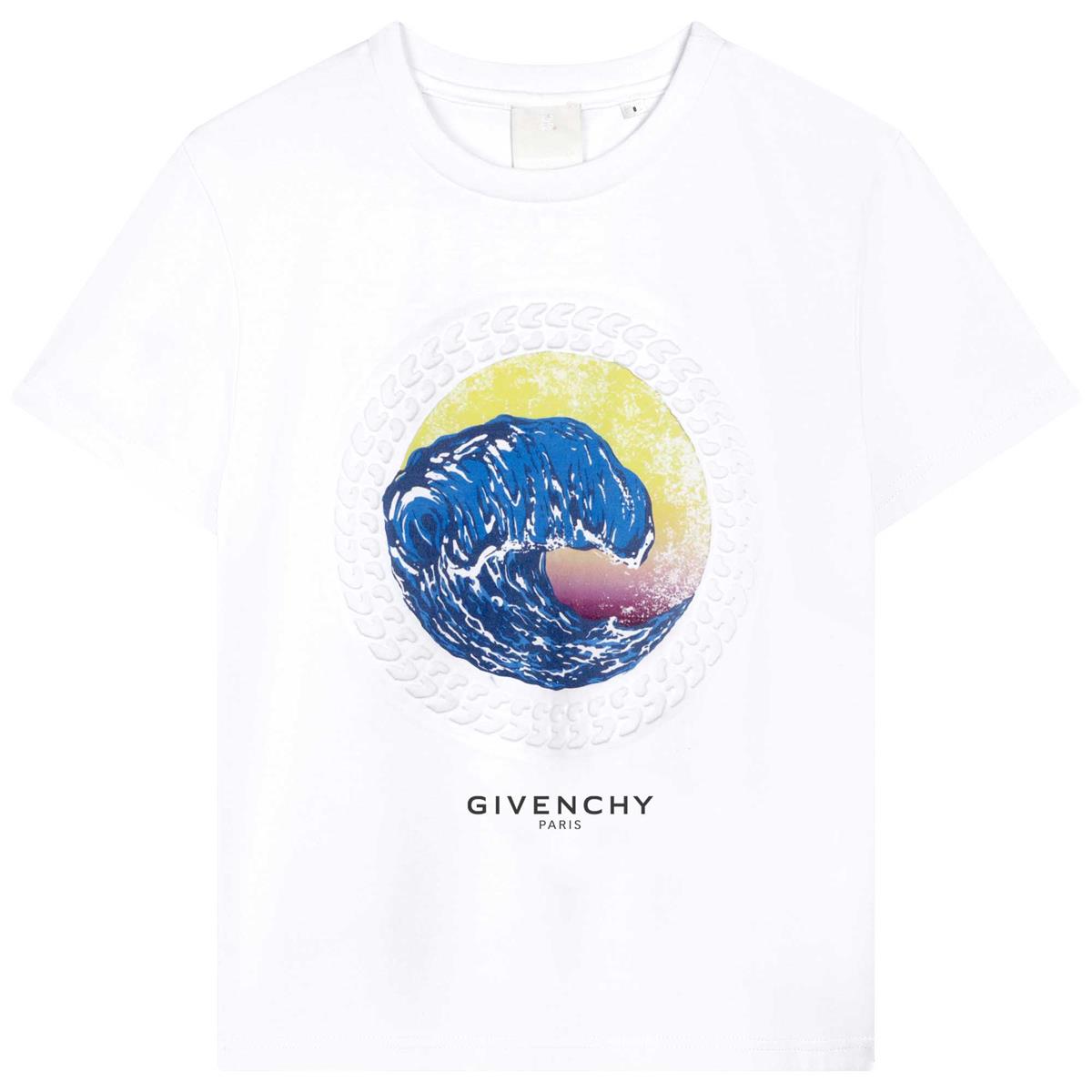 Boys White Printed T-Shirt