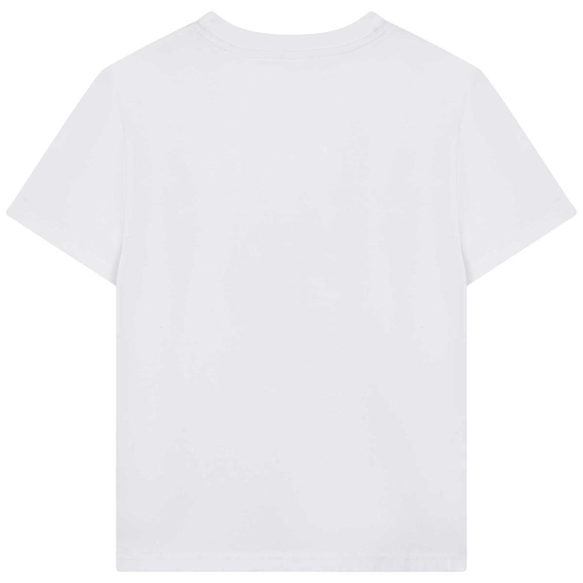 Boys White Printed T-Shirt