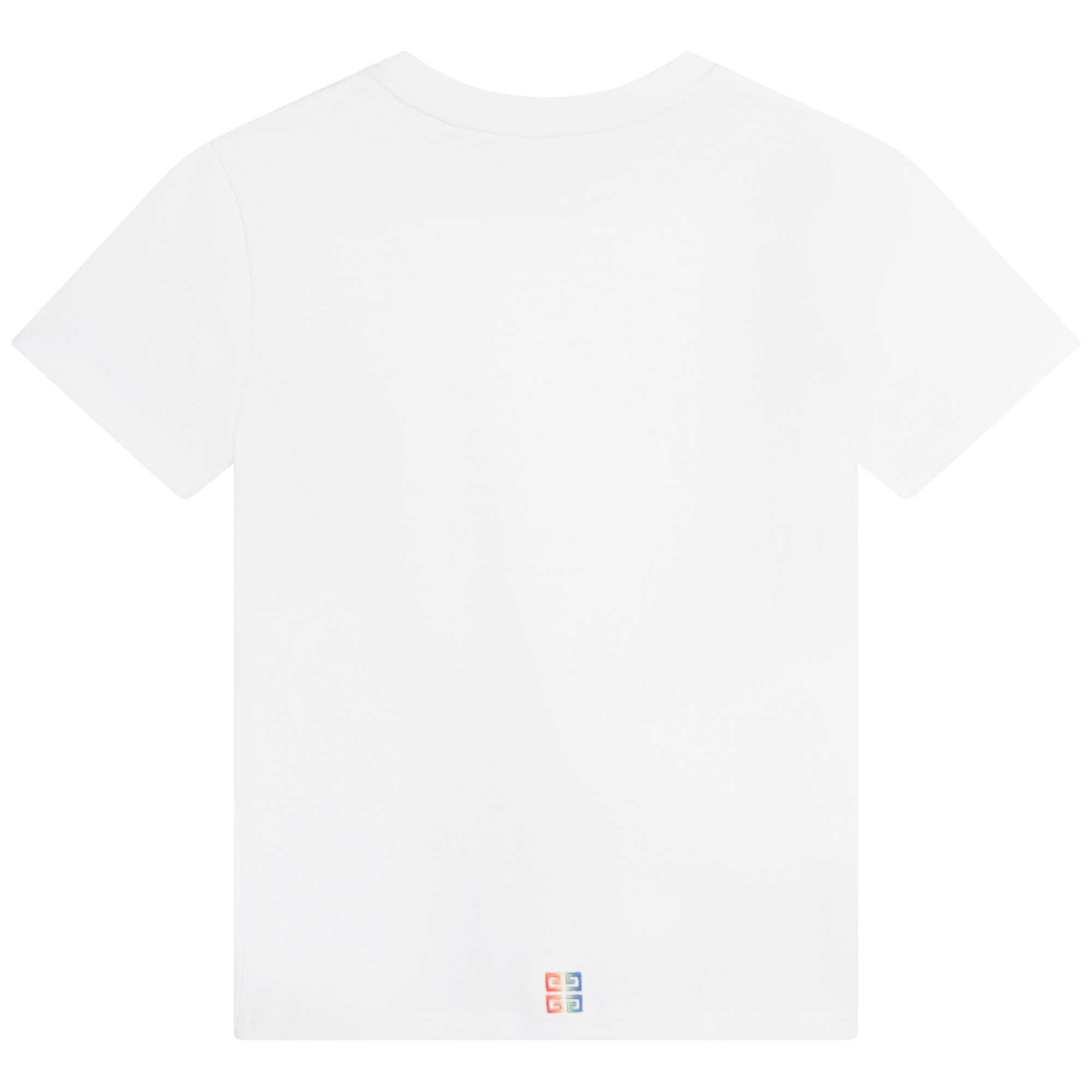 Boys White Logo Cotton T-Shirt