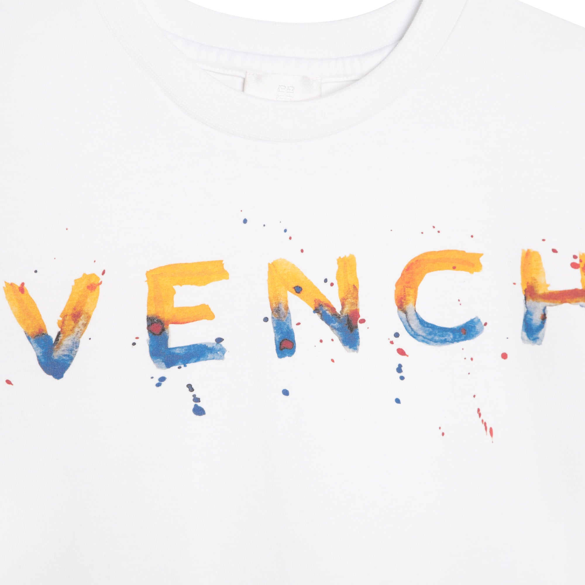 Boys White Logo Cotton T-Shirt