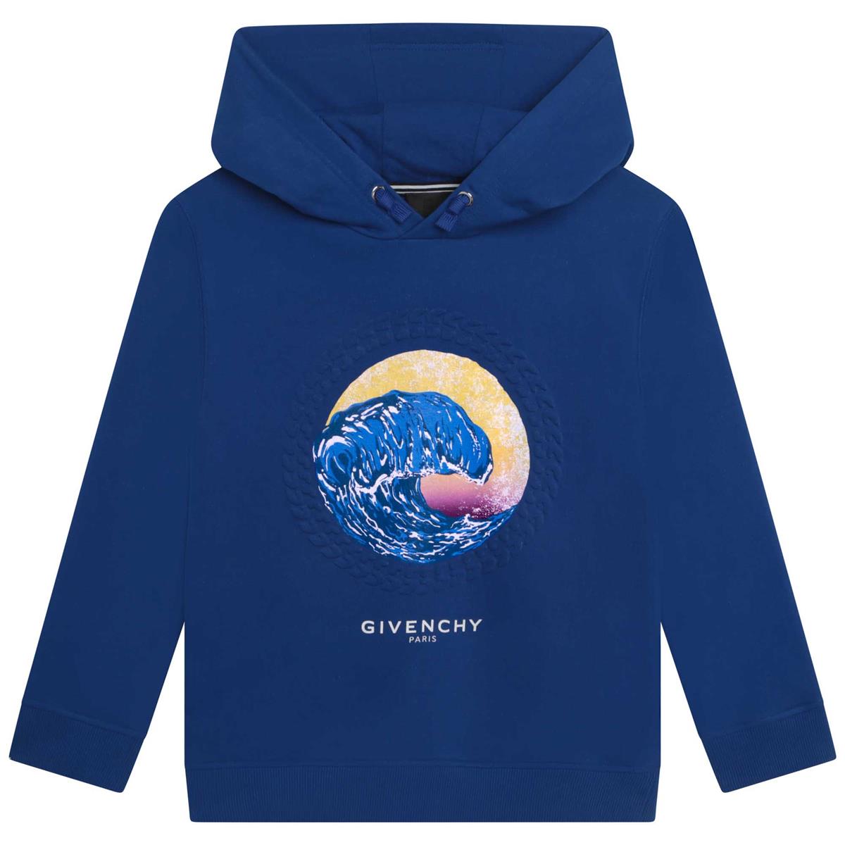 Boys Blue Printed Sweatshirt