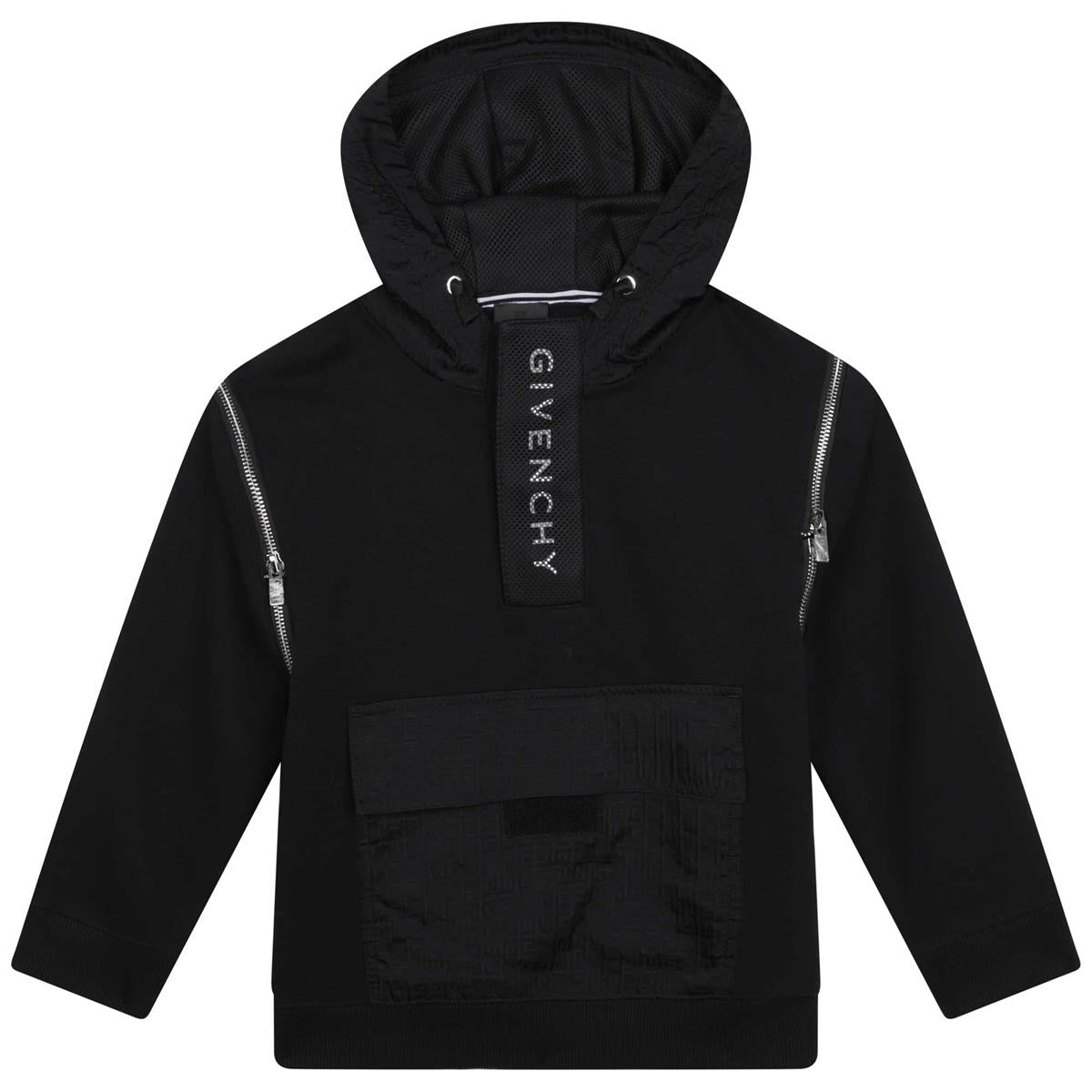 Boys Black Hooded Sweatshirt