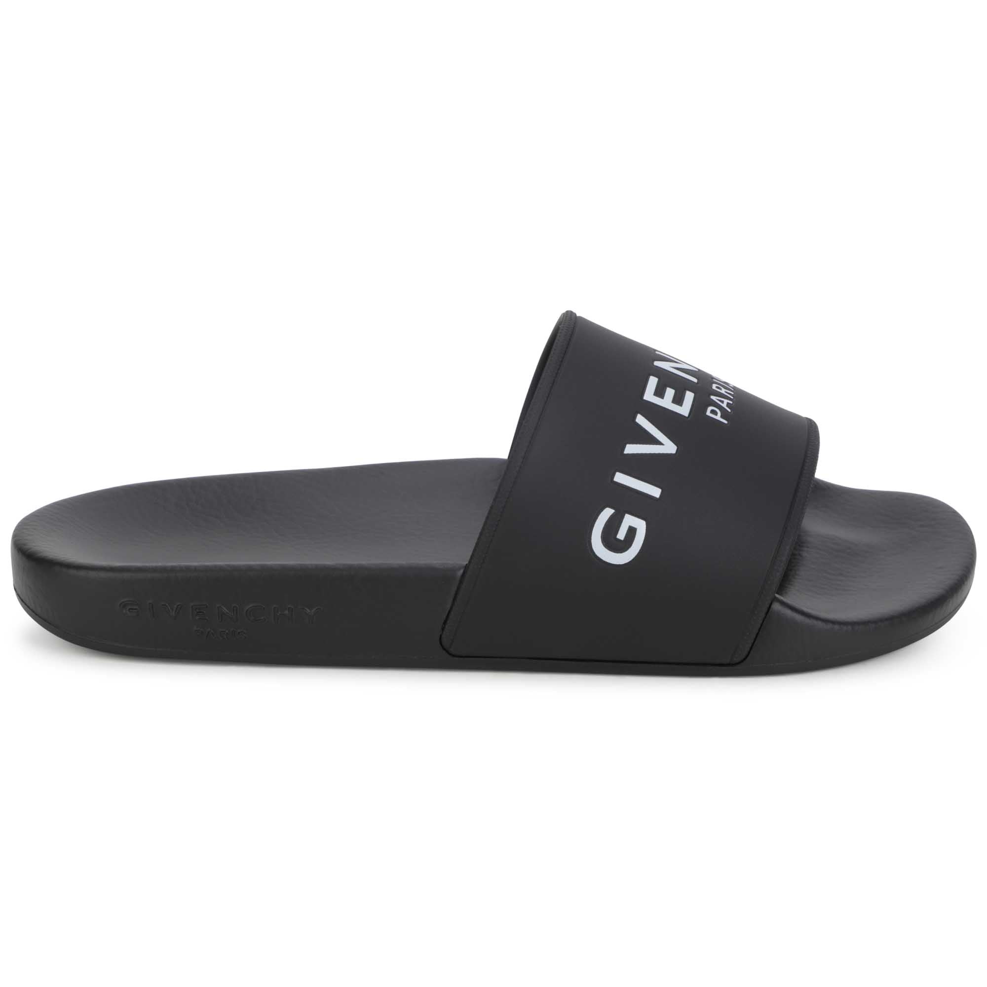 Boys Black Logo Sandals