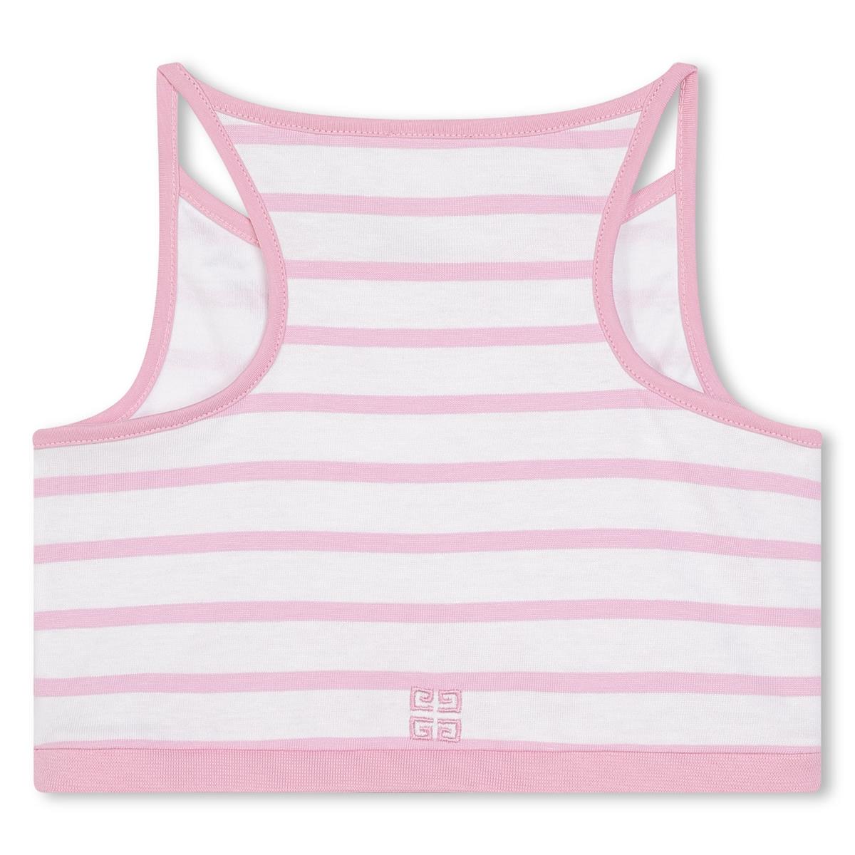 Girls Pink Stripes Cotton Vest