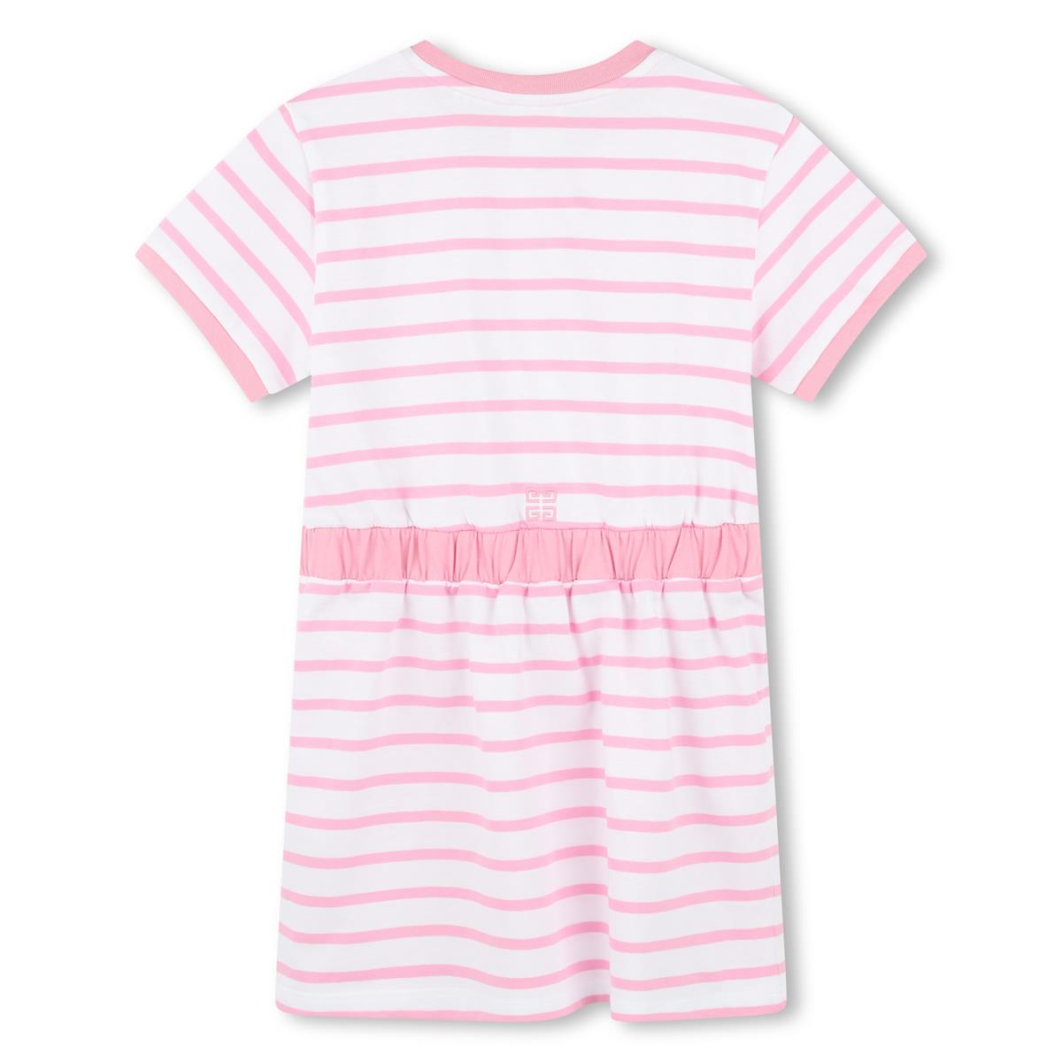 Girls Pink Stripes Cotton Dress