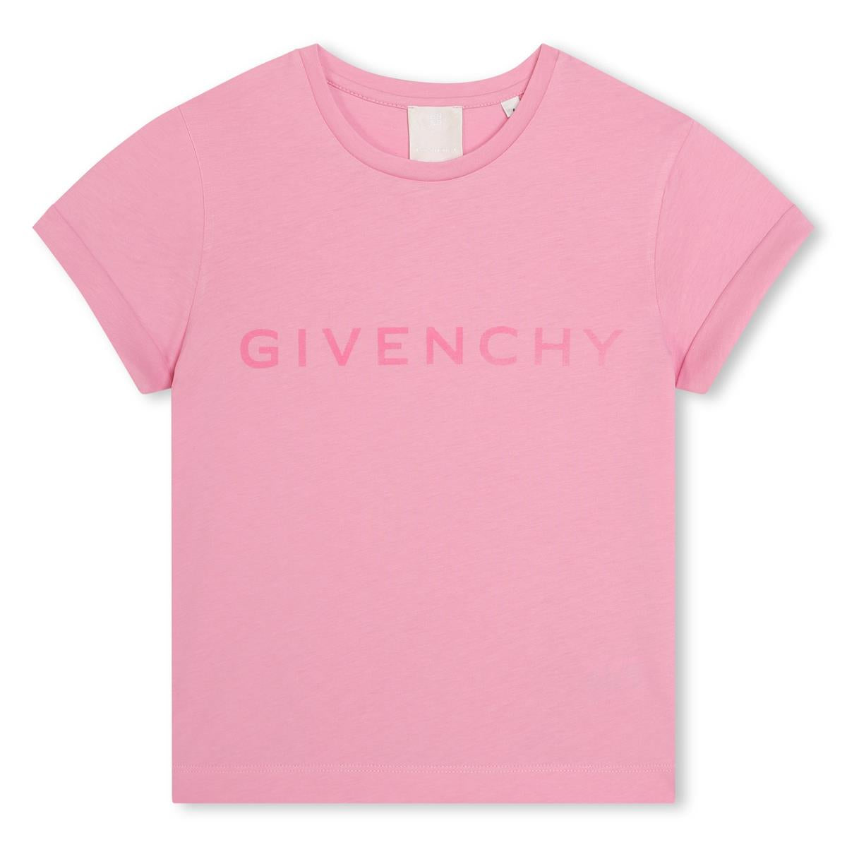 Girls Pink Logo Cotton T-Shirt
