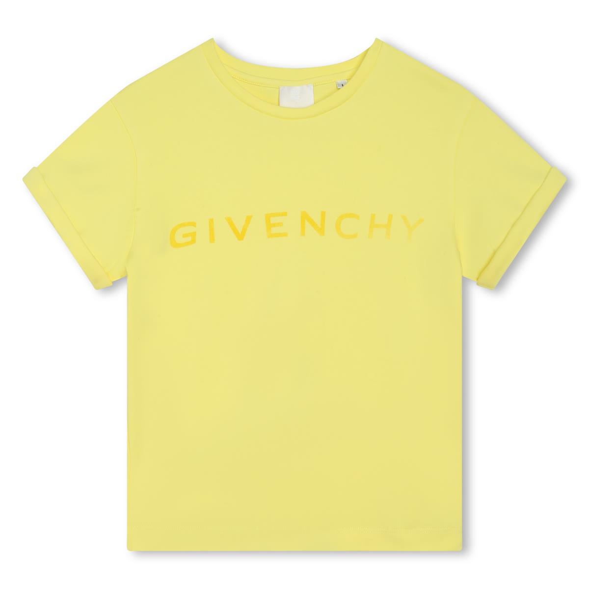 Girls Yellow Logo Cotton T-Shirt