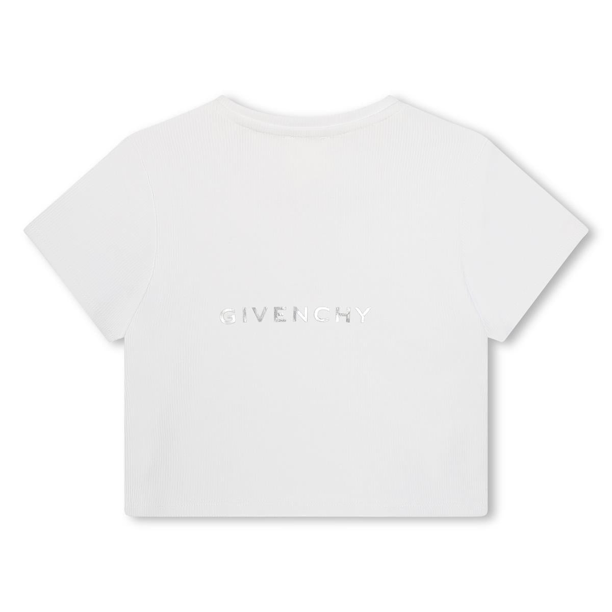 Girls White Cotton T-Shirt